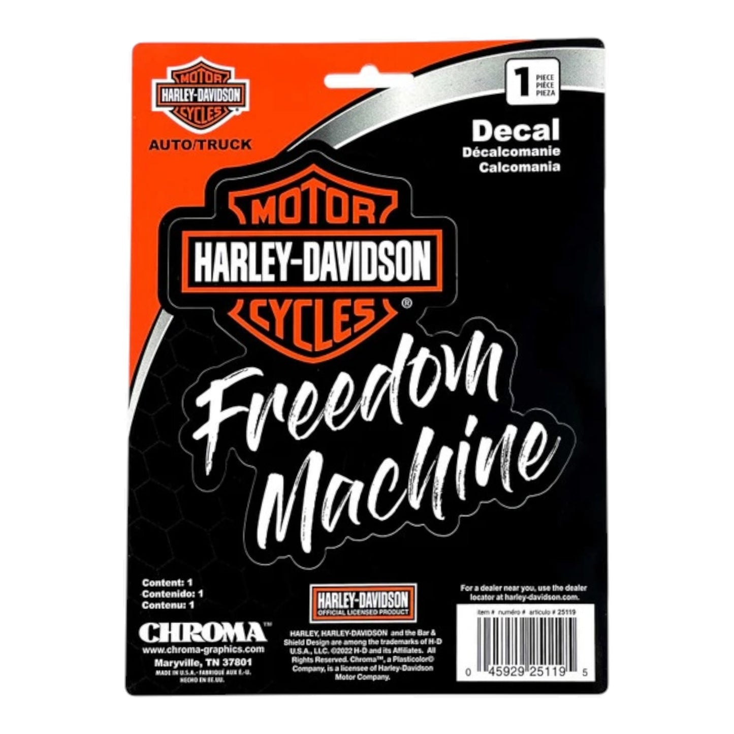 H-D FREEDOM MACHINE DECAL