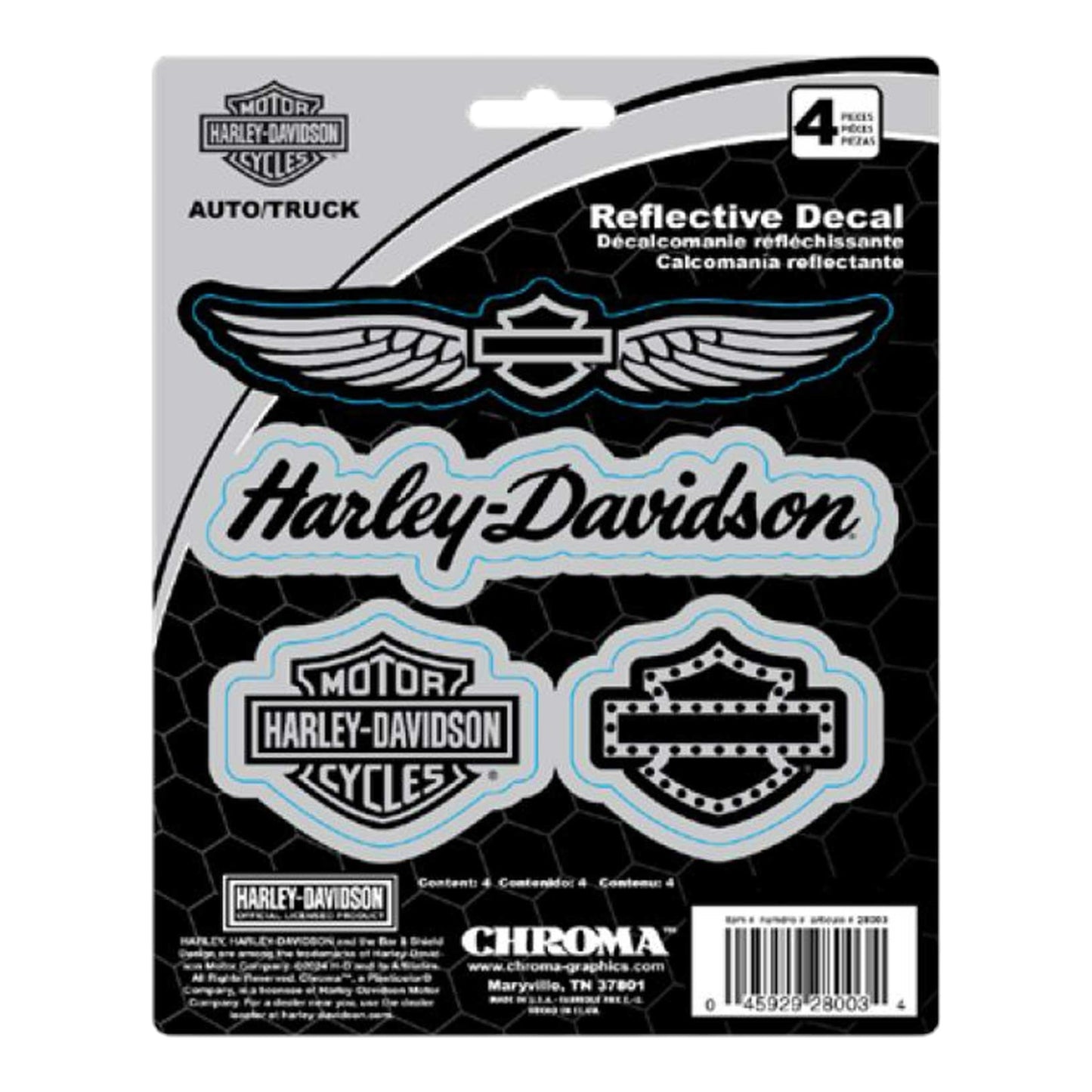 HARLEY 4PCS REFLECTIVE DECAL