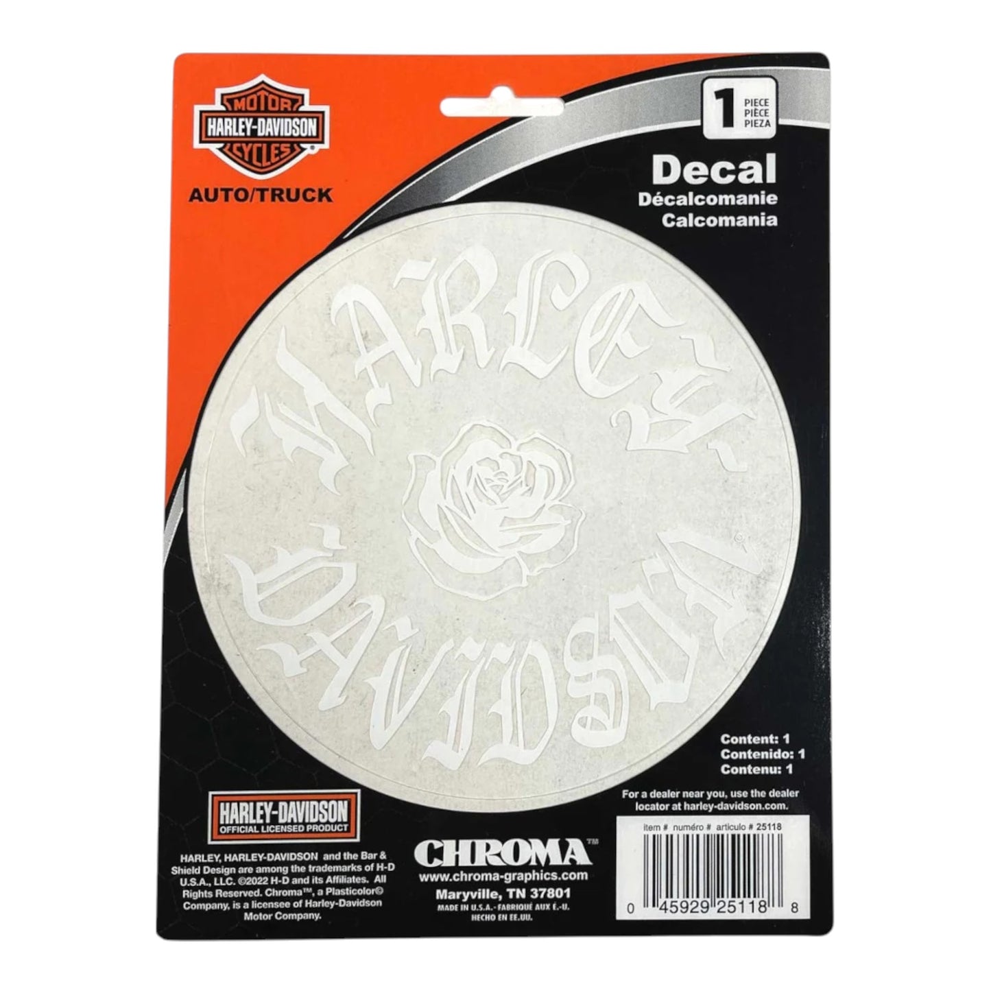 H-D WHITE ROSES DECAL