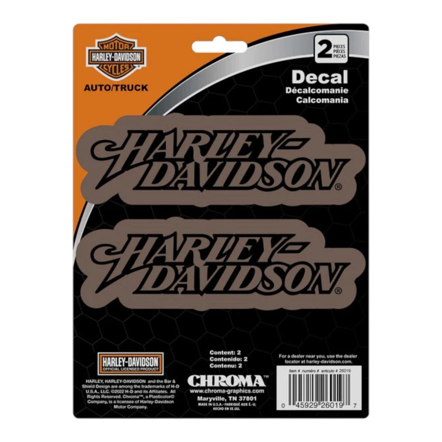 BRONZE HARLEY TEXT DECAL