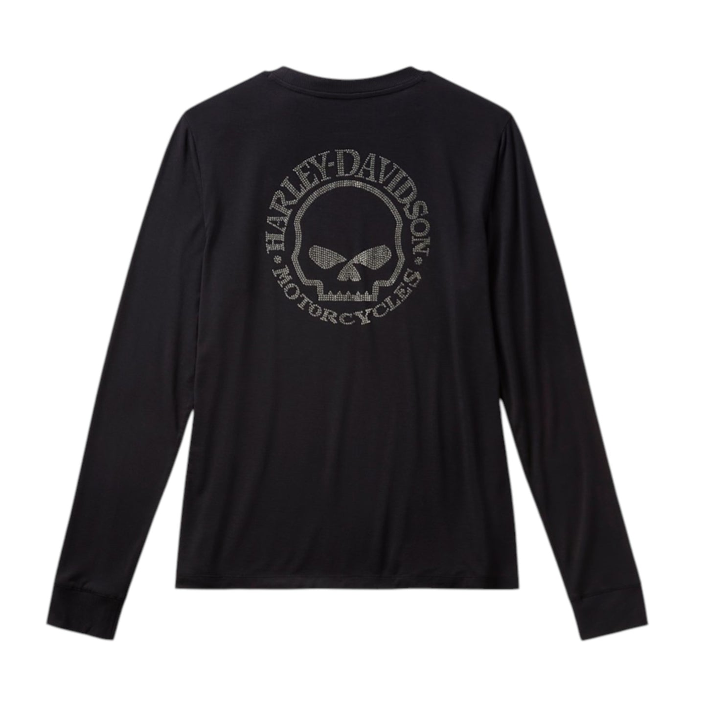 WILLIE G SKULL BLING LONG SLEEVE - BLACK