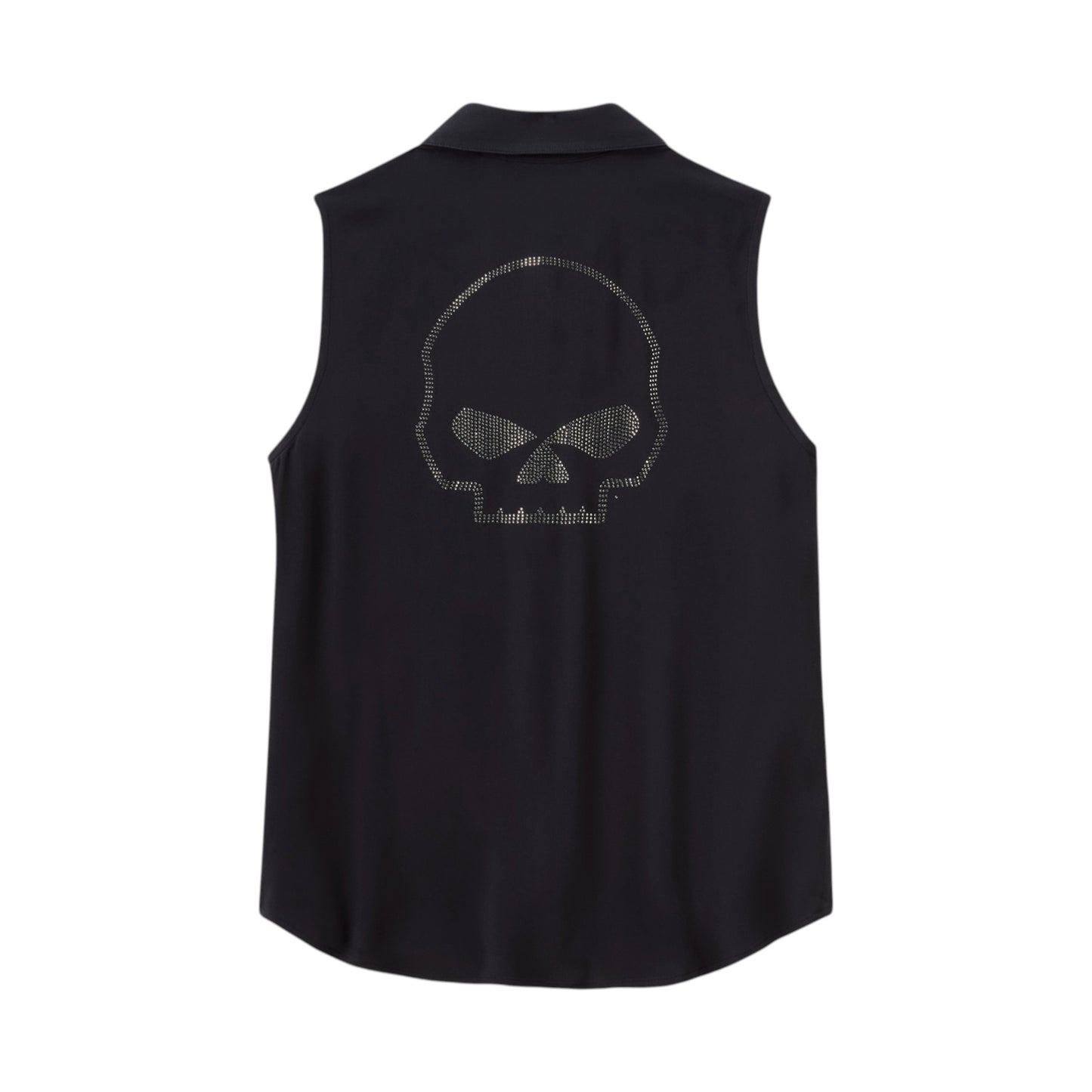 WILLIE G SKULL BLING SLEEVELESS WOVEN - BLACK