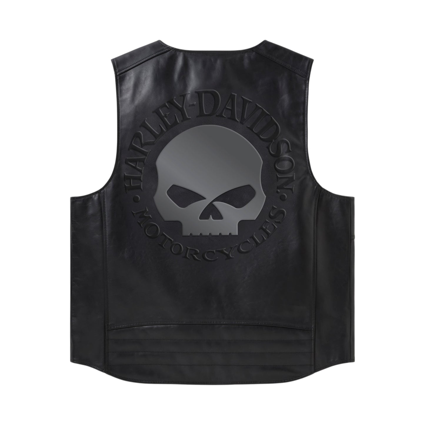 WILLIE G SKULL REFLECTIVE LEATHER VEST