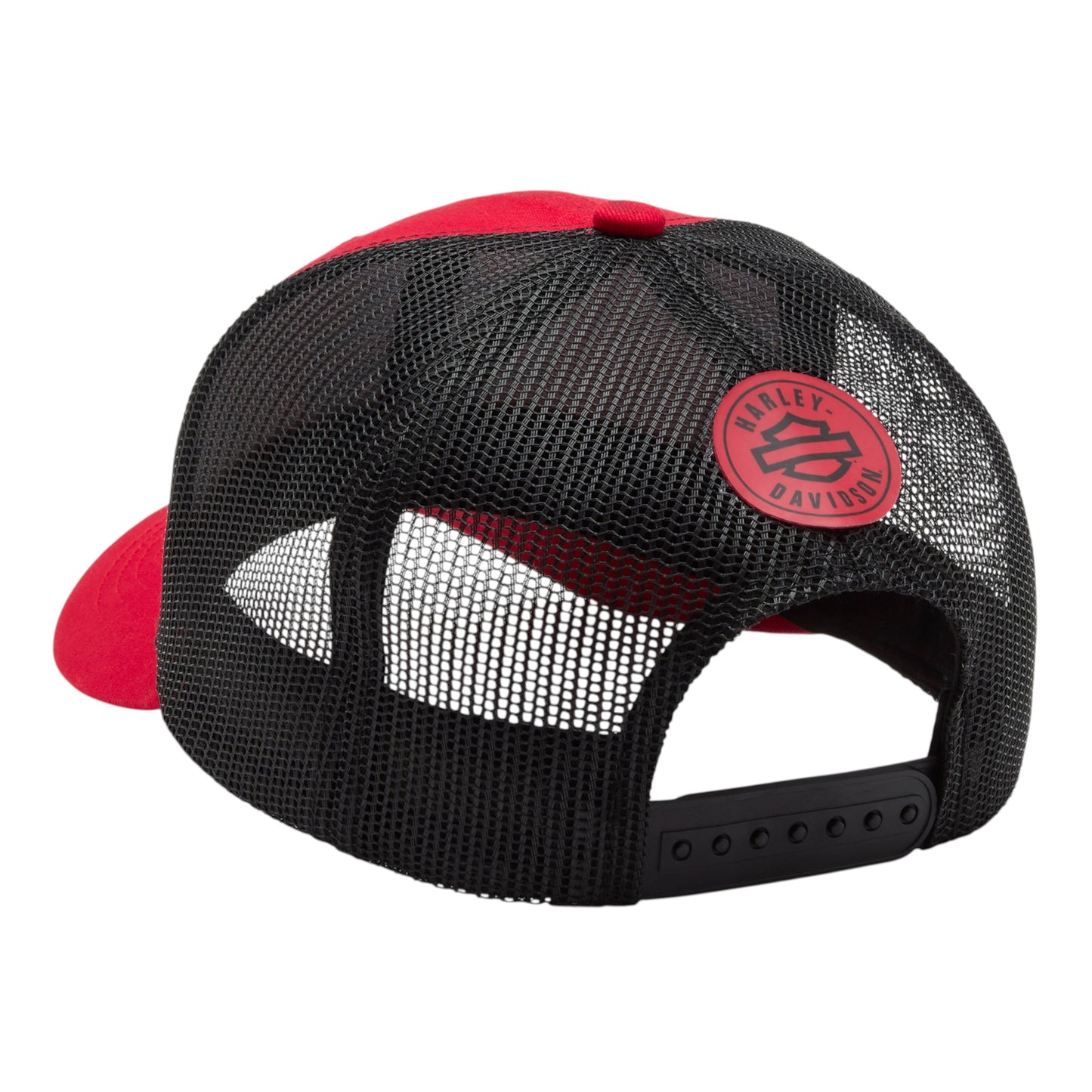 LOGO COLORBLOCK ADJUSTABLE TRUCKER CAP - RED