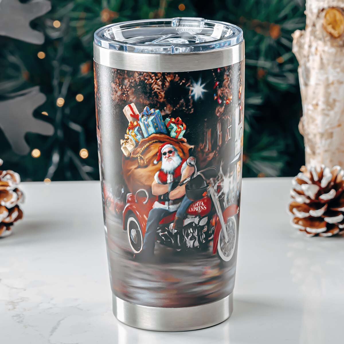 W25 BIKER SANTA TRAVEL MUG