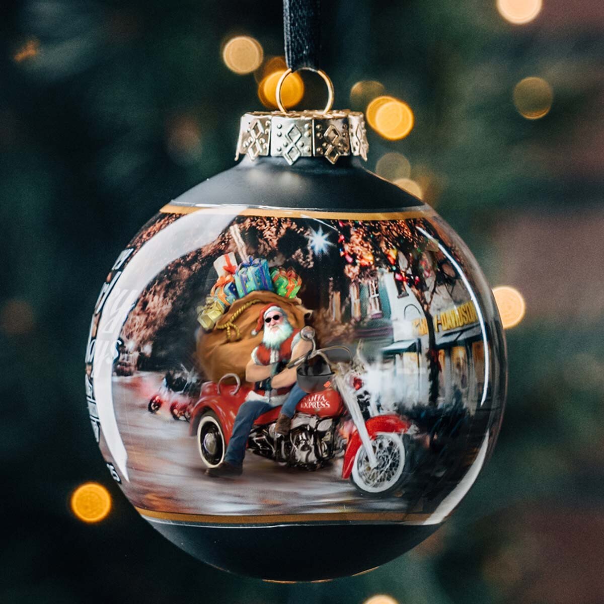 W25 2025 BIKE SANTA BALL ORNAMENT