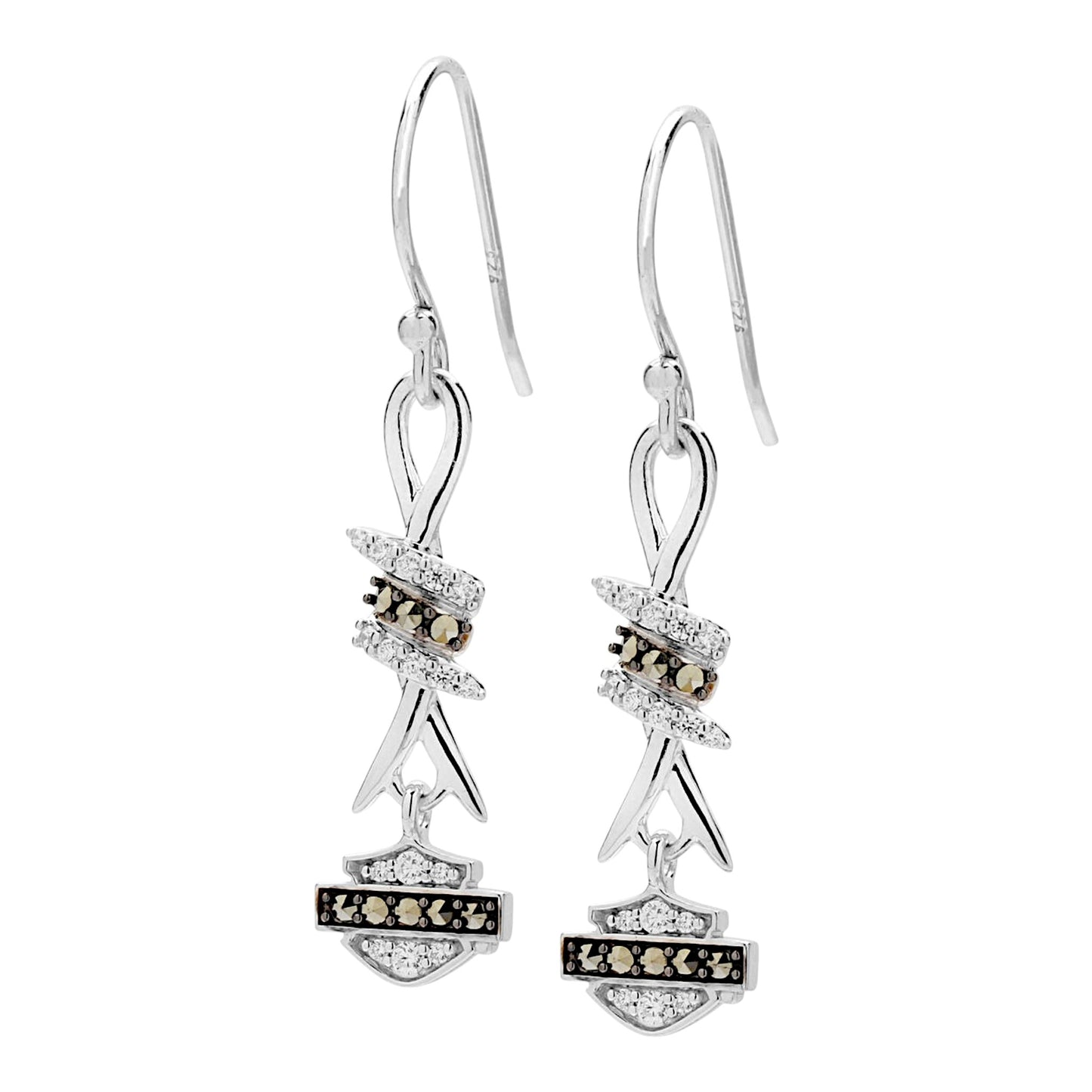 BLING BARB WIRE FRENCH HOOK EARRINGS