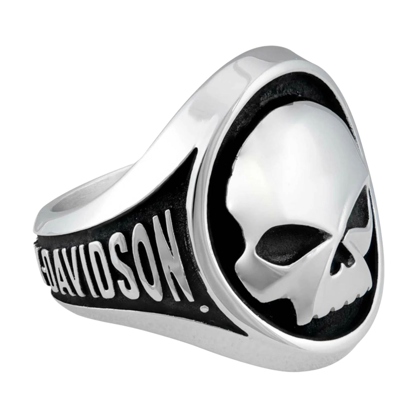 STEEL HARLEY-DAVIDSON LARGE SKULL RING