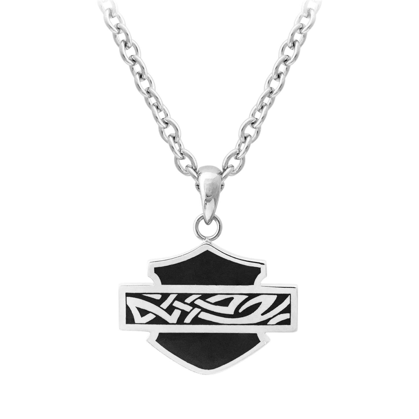 SMALL BLACK CELTIC ENAMEL NECKLACE