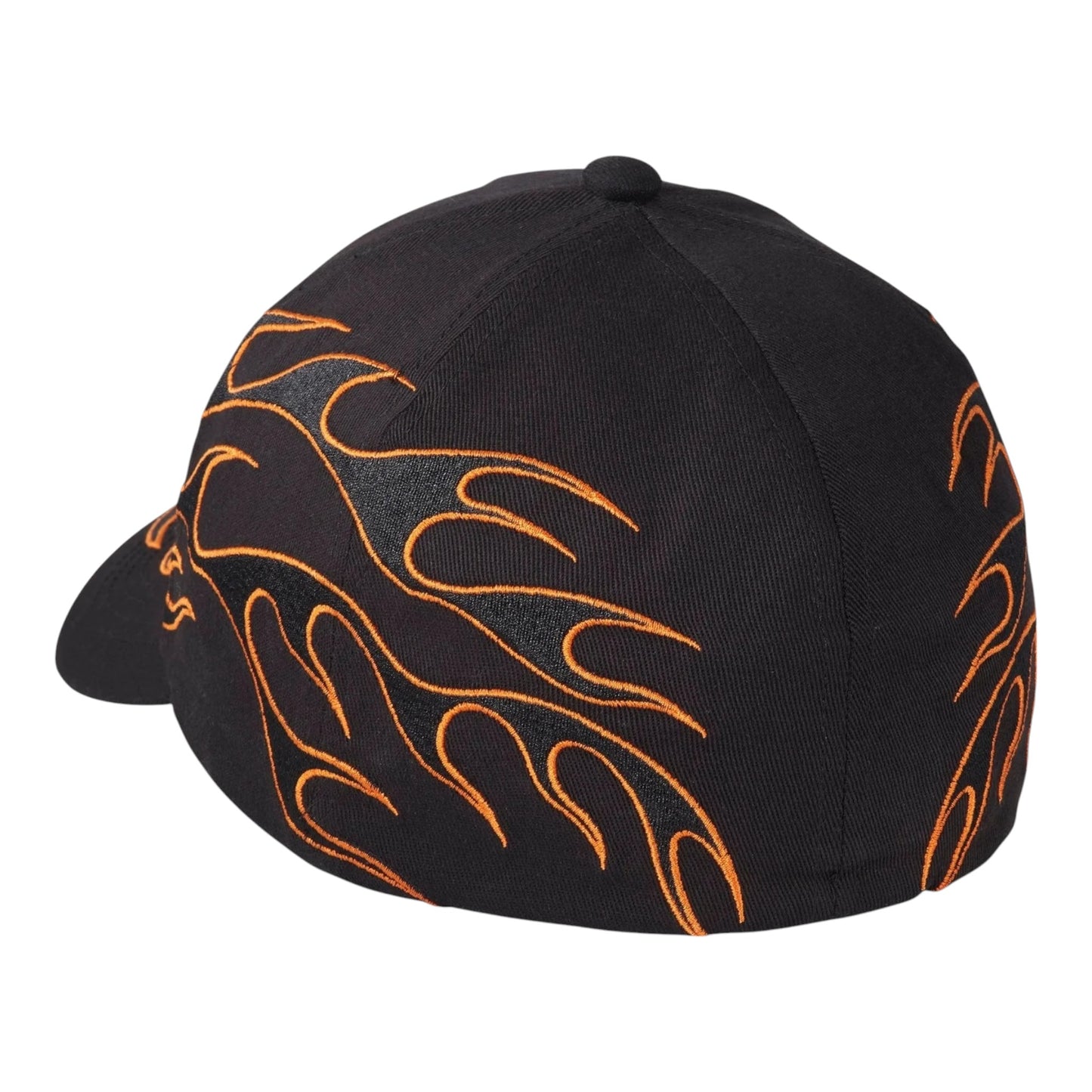 ORANGE & BLK FLAMES HAT