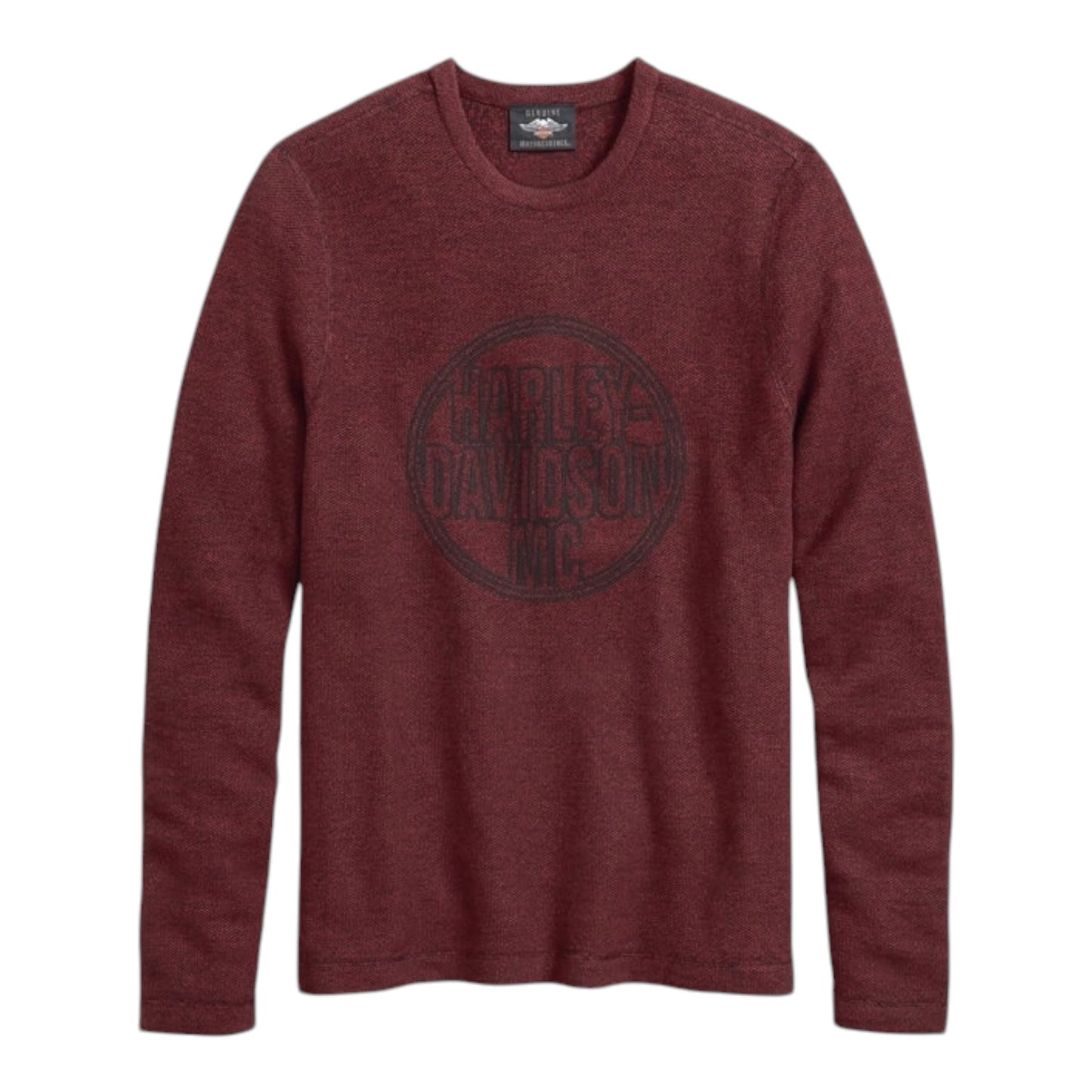 SWEATER-CIRCLE LOGO, L/S, BURGUNDY