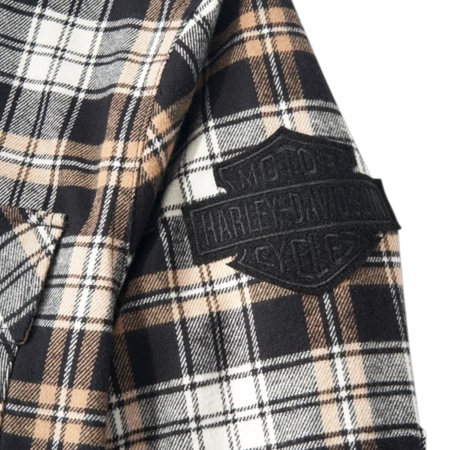 SHIRT-WOVEN, TAN PLAID