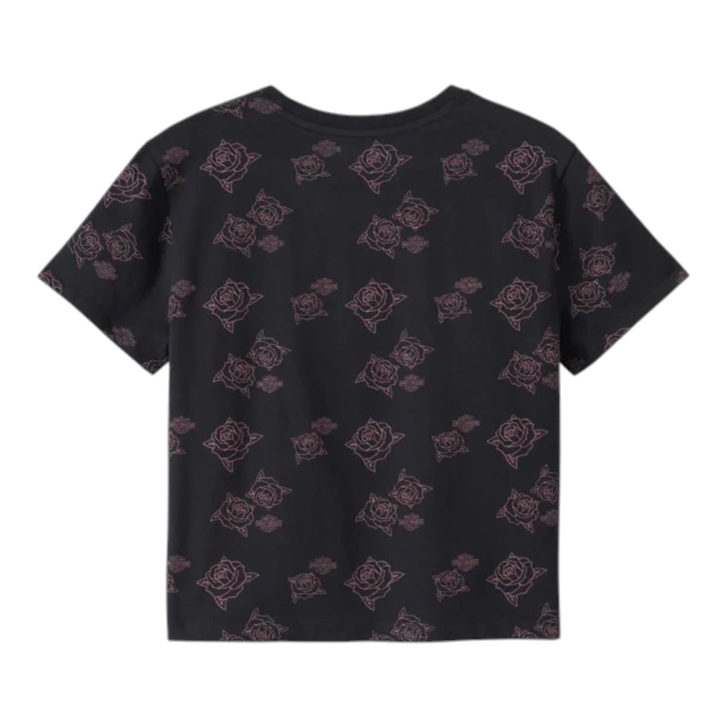 TOP-KNIT,BLACK/PINK PRINT