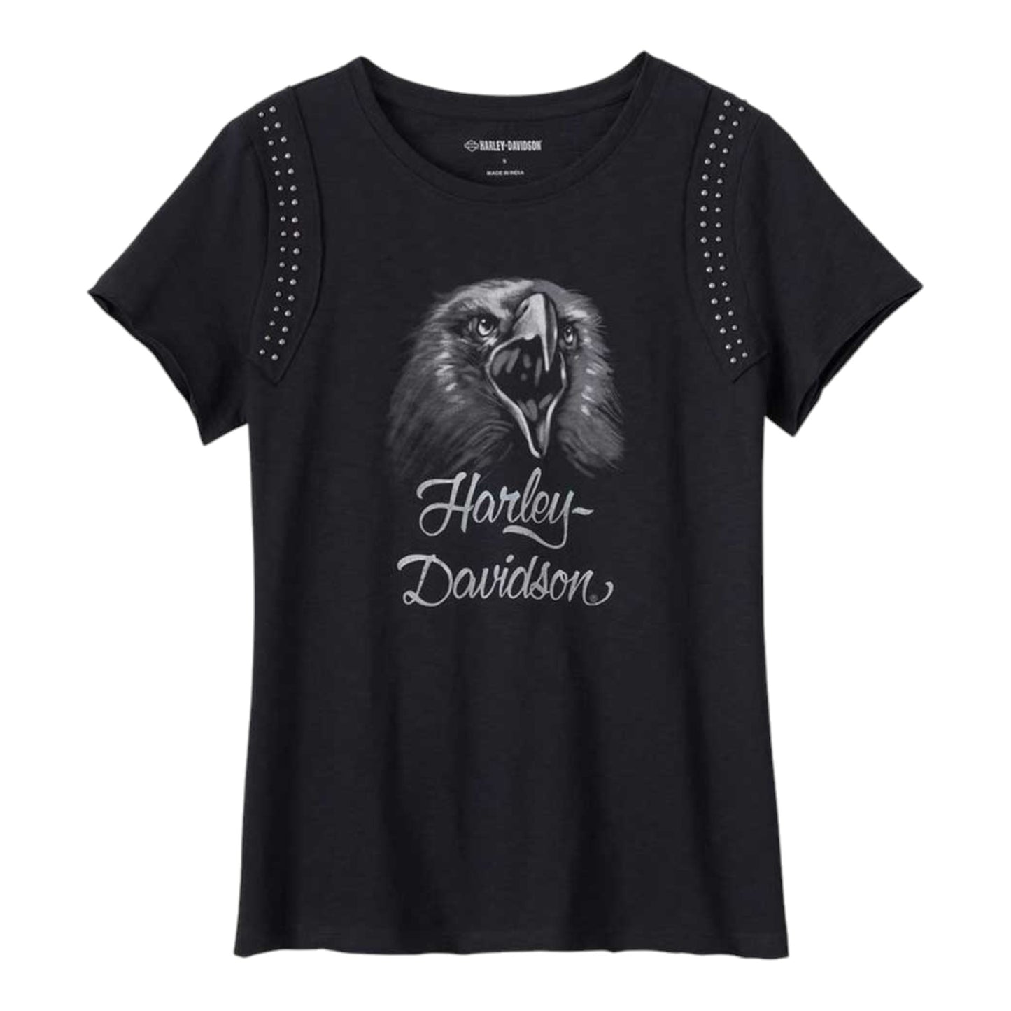 EAGLE TEE-KNIT, BLACK W/STUDS