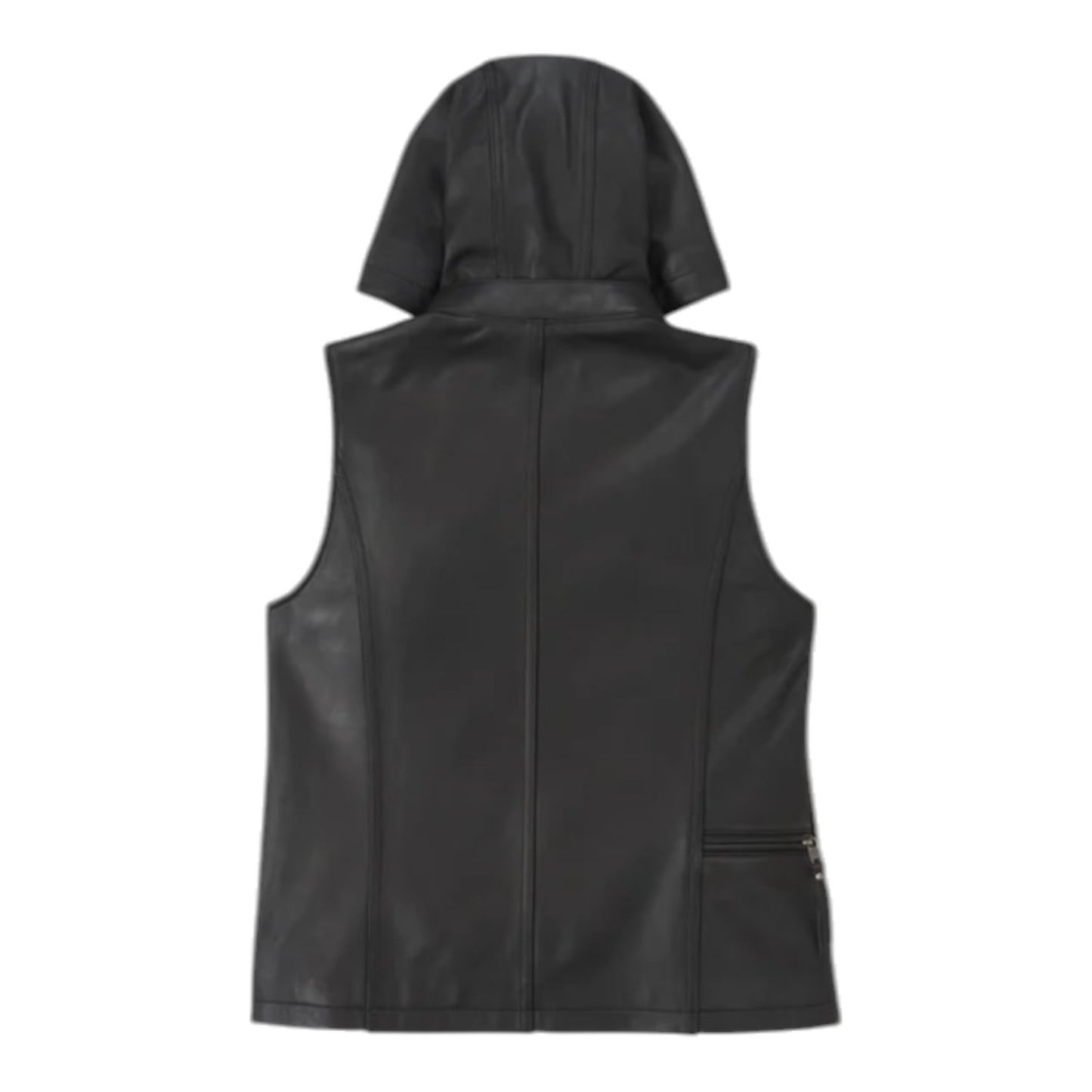VEST-LEATHER,B&S,BLACK