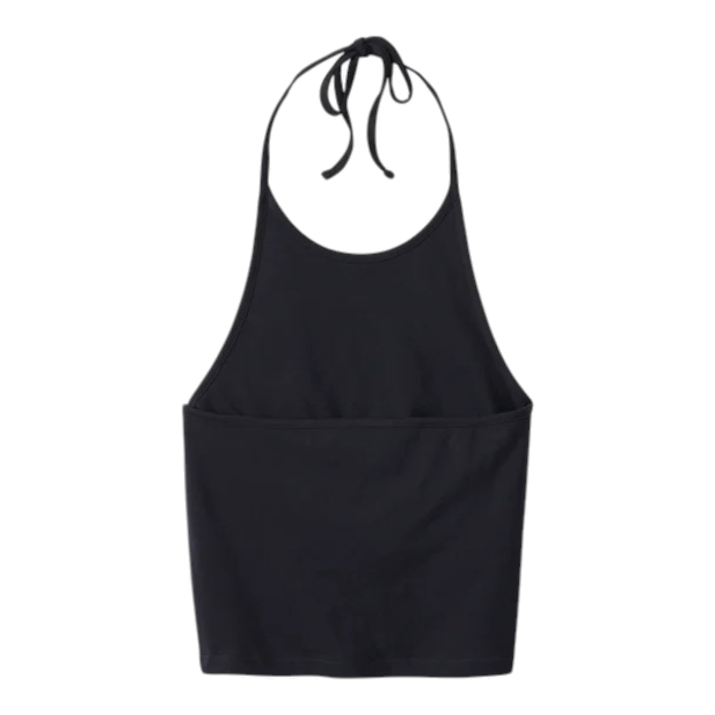 CRIMSON BIRD CROPPED HALTER NECK TANK - BLACK