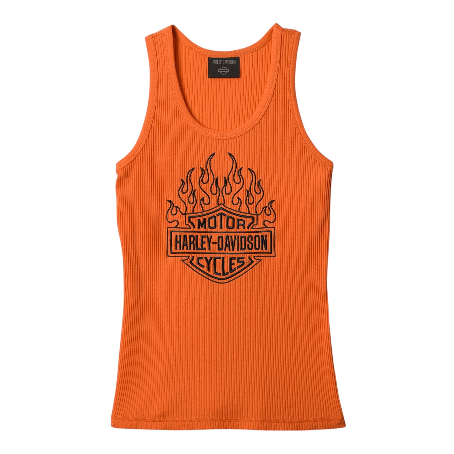 TANK-KNIT,ORANGE W/FLAMES