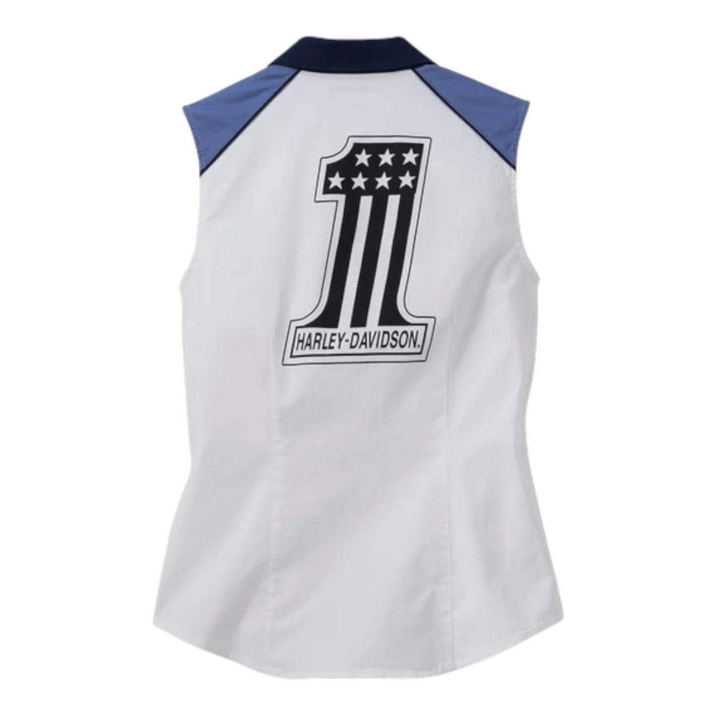 LIBERTY SLEEVELESS ZIP FRONT SHIRT- COLORBLOCK