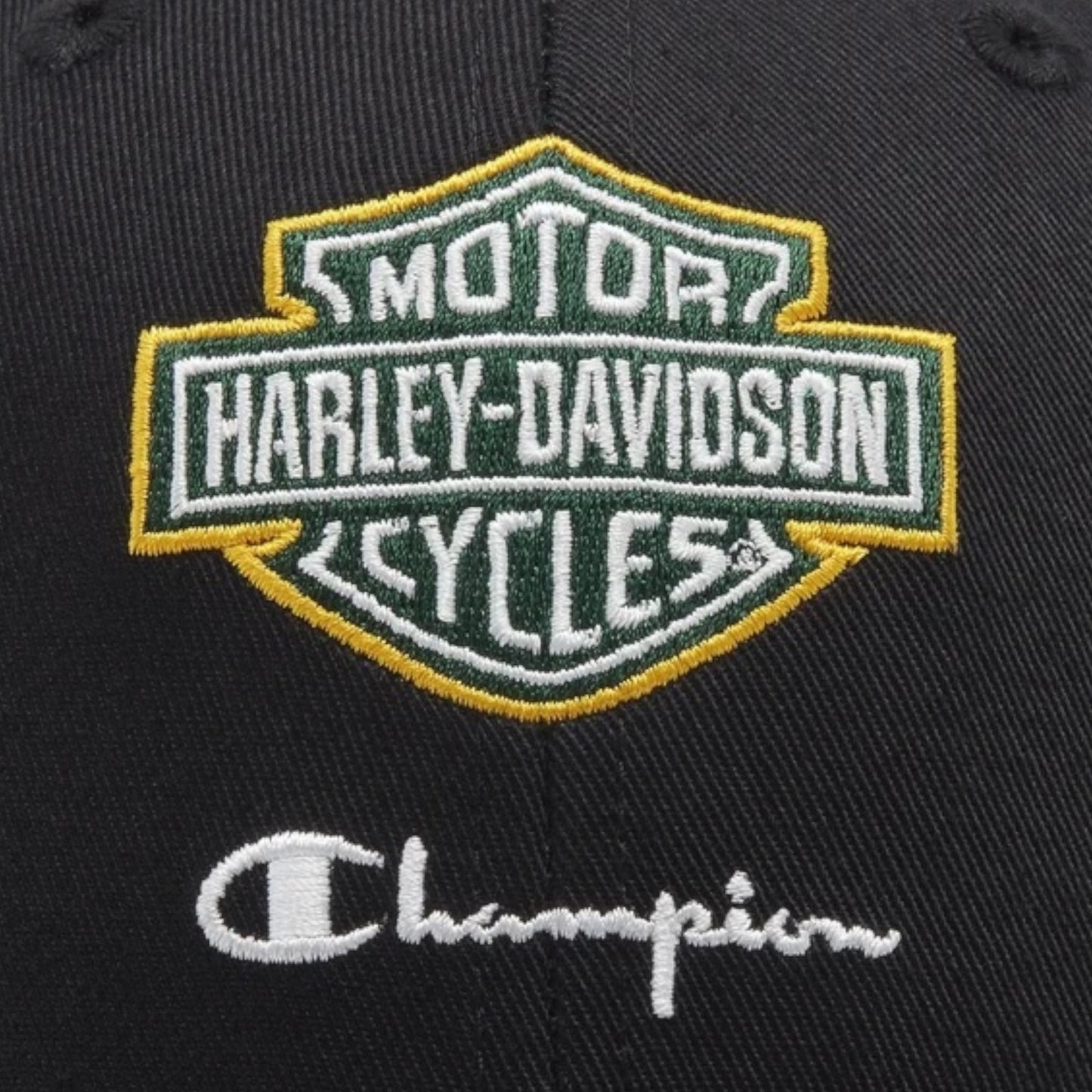CHAMPION X HARLEY-DAVIDSON ADJUSTABLE BASEBALL HAT -GREEN/YELLOW