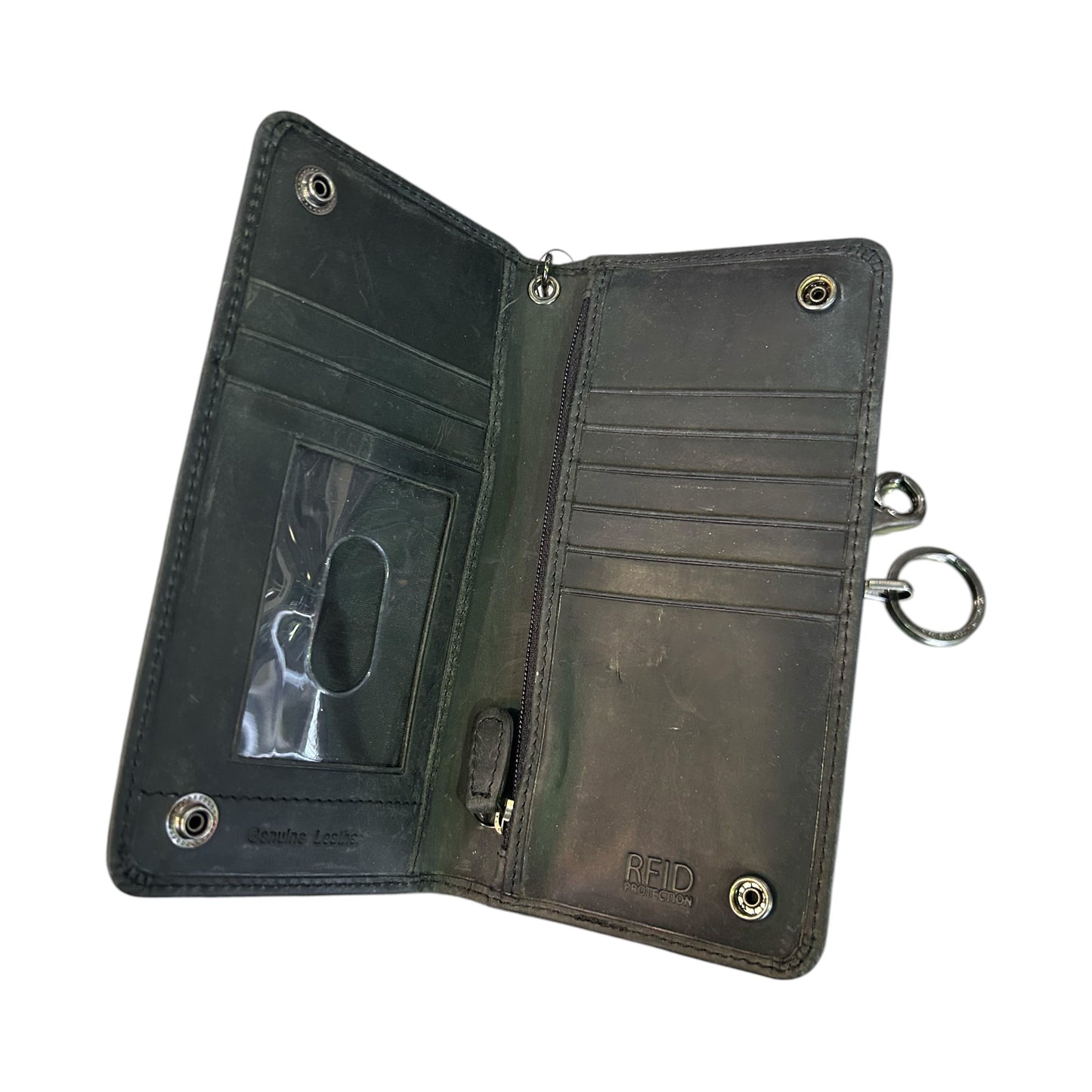 CRAZY HORSE BIKER BIFOLD TALL BLK
