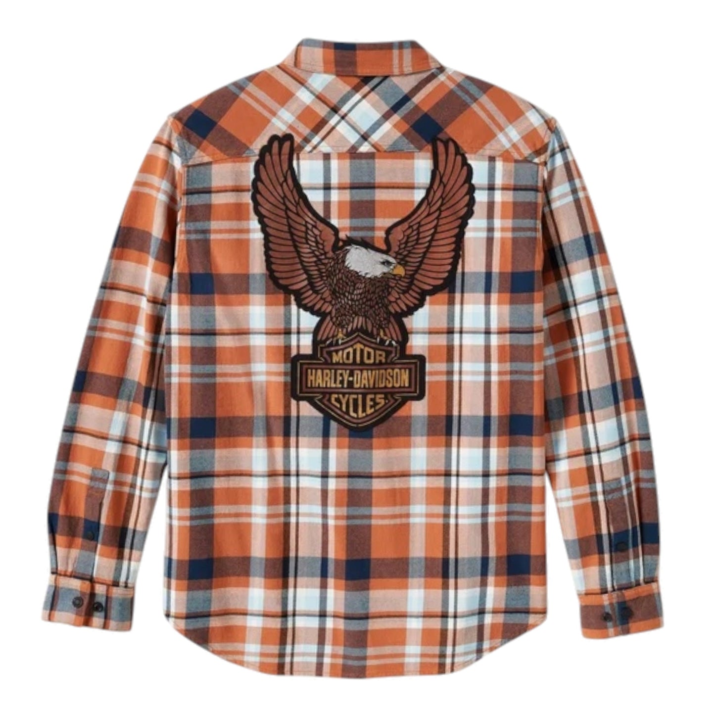 EAGLE PLAID LONG SLEEVE SHIRT - ORANGE