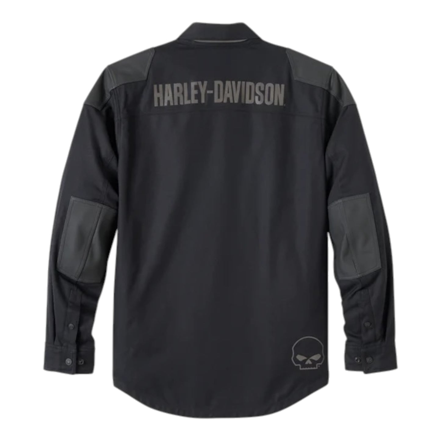 WILLIE G SKULL GRAPHIC OPERATIVE 2.0 RIDING SHIRT JACKET - BLACK