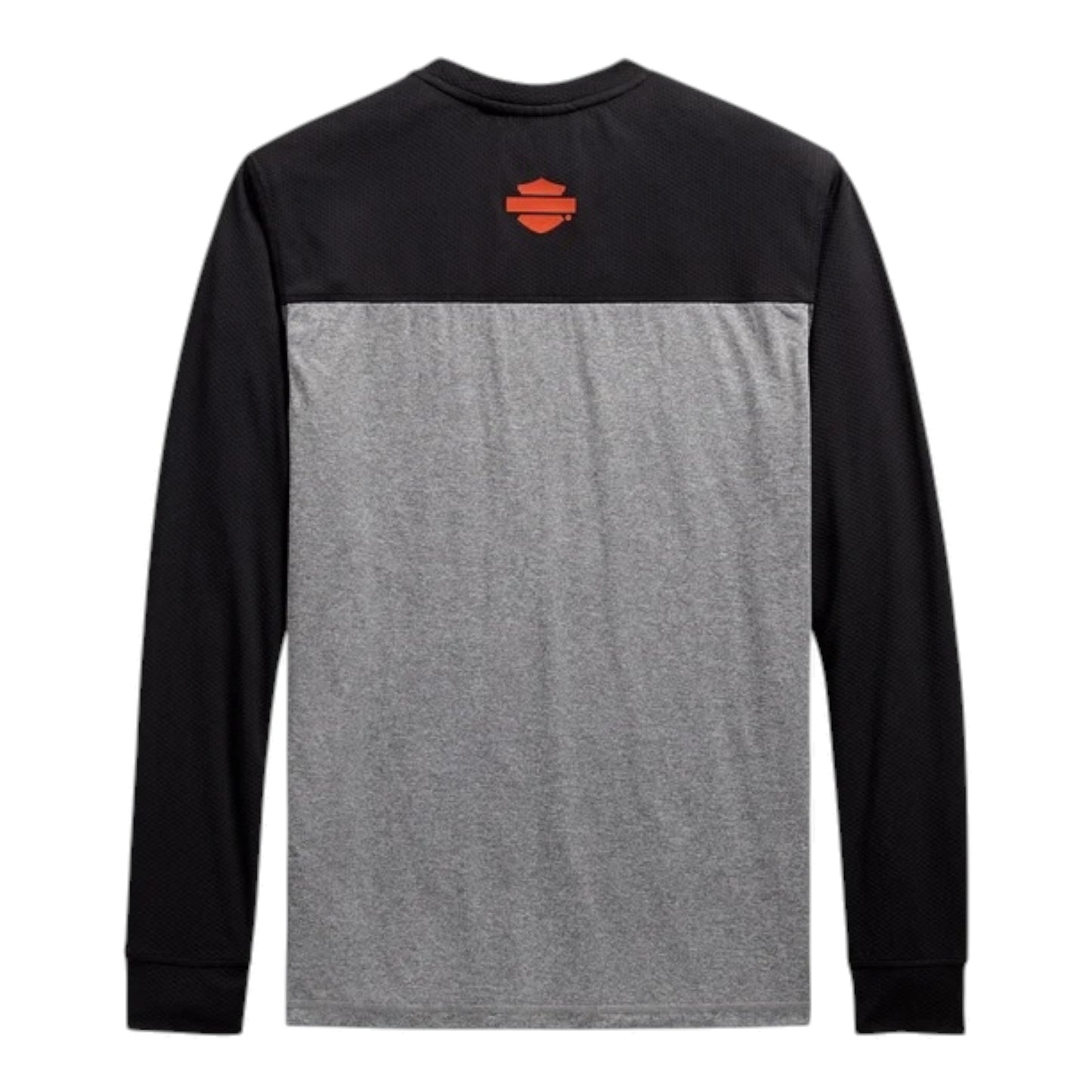 MEN'S PERFORMANCE MICRO MESH LONG SLEEVE - COLORBLOCK GREY/BLACK/ORANGE