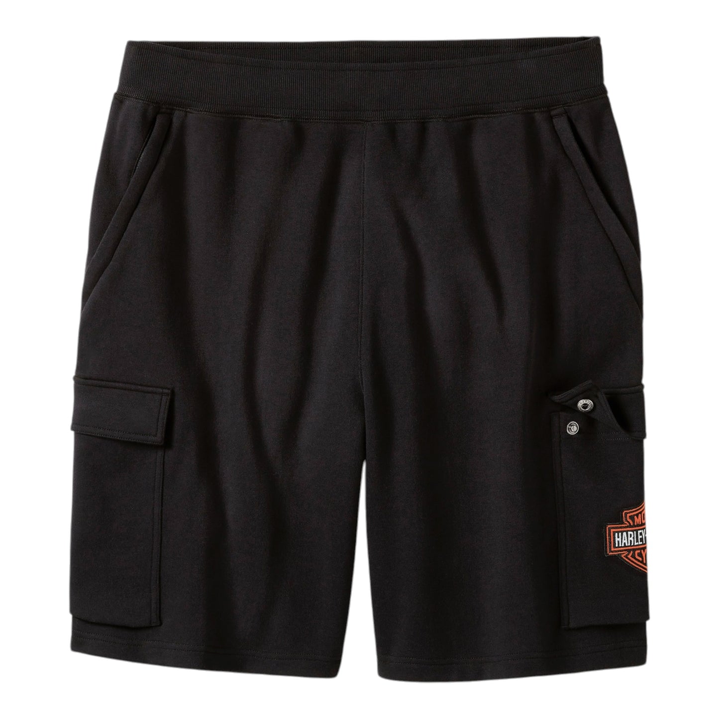 ESSENTIAL FLEECE CARGO SHORTS - BLACK