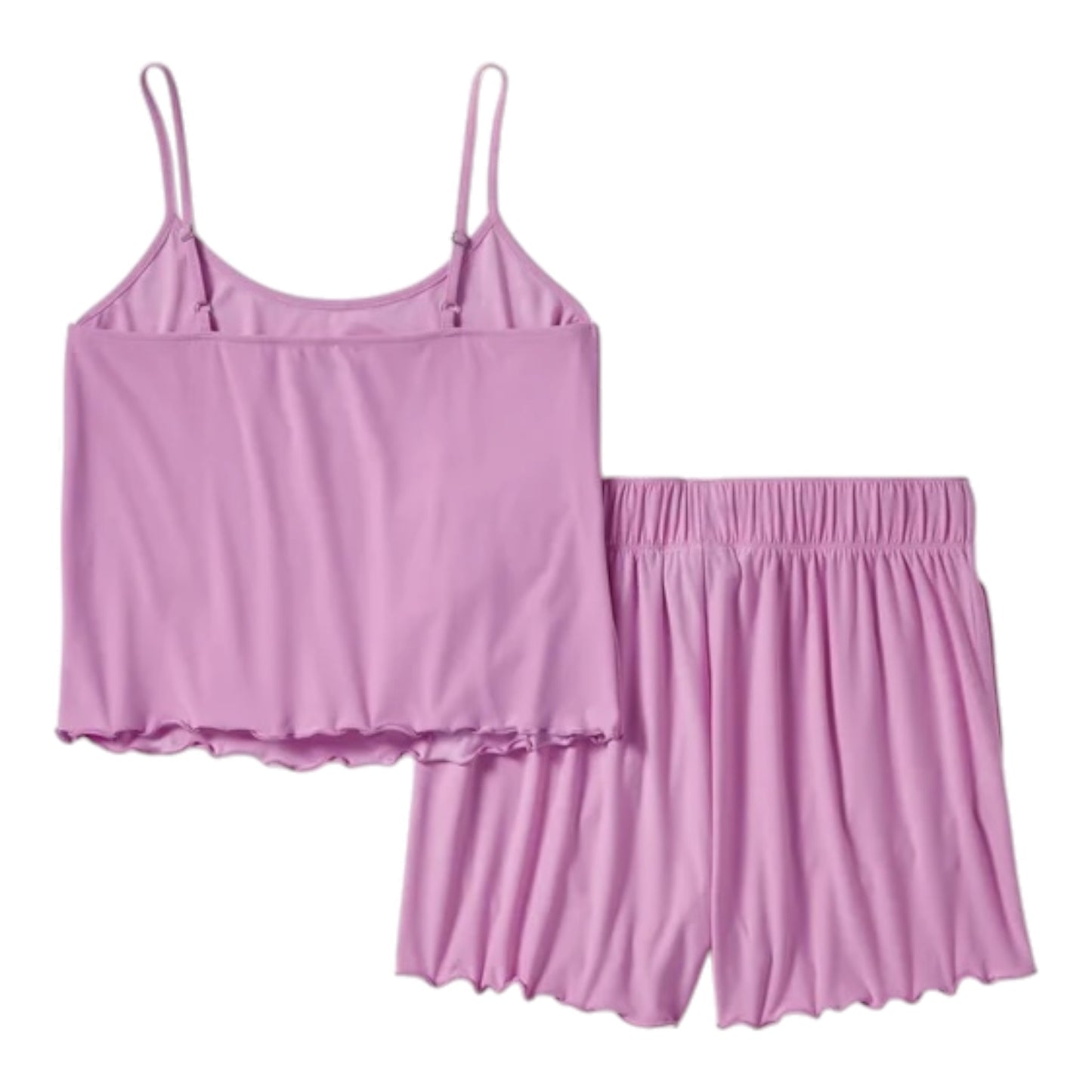 LETTUCE TRIM PAJAMA SHORT SET - ORCHID