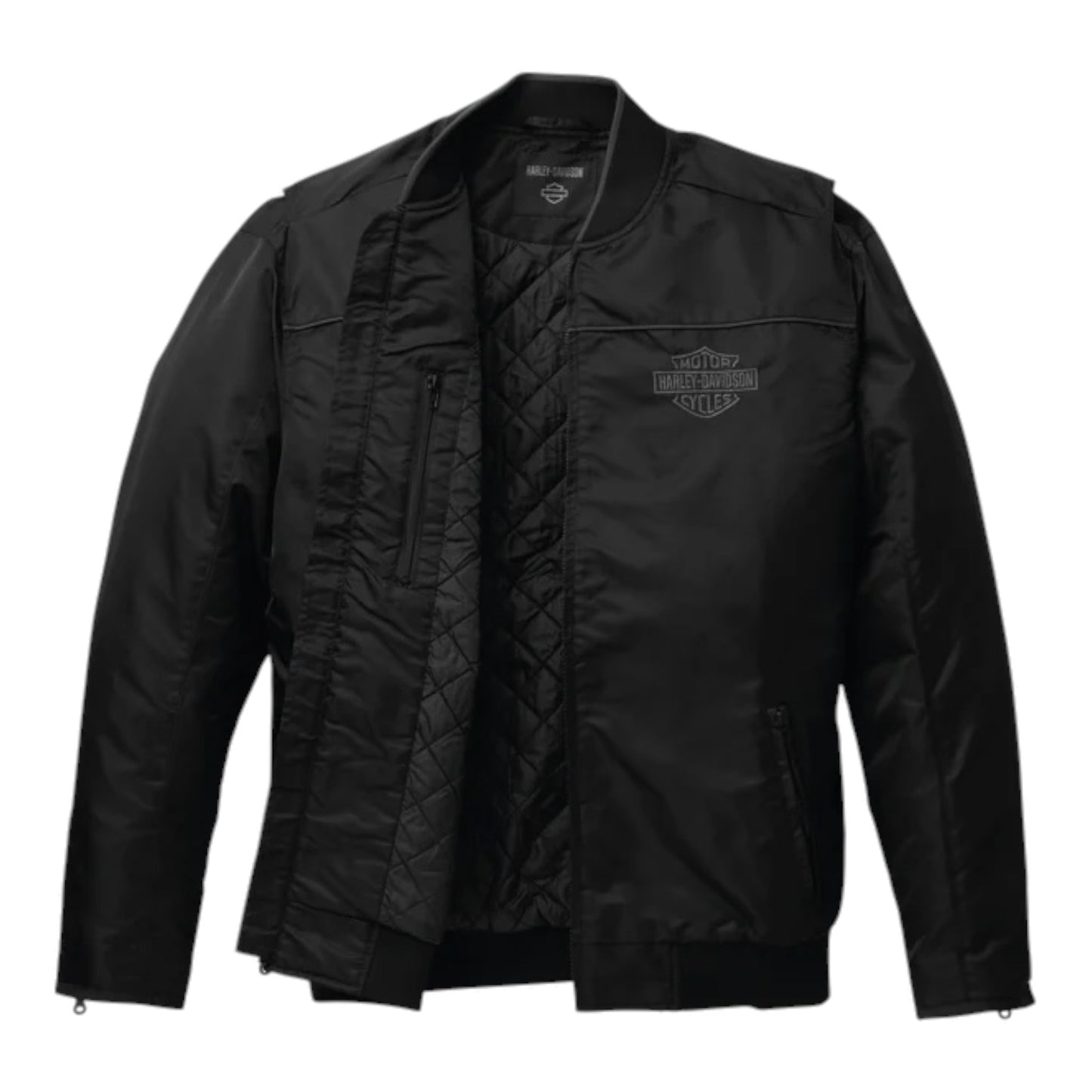CLASSIC BAR & SHIELD JACKET - BLACK W/ GREY LINE