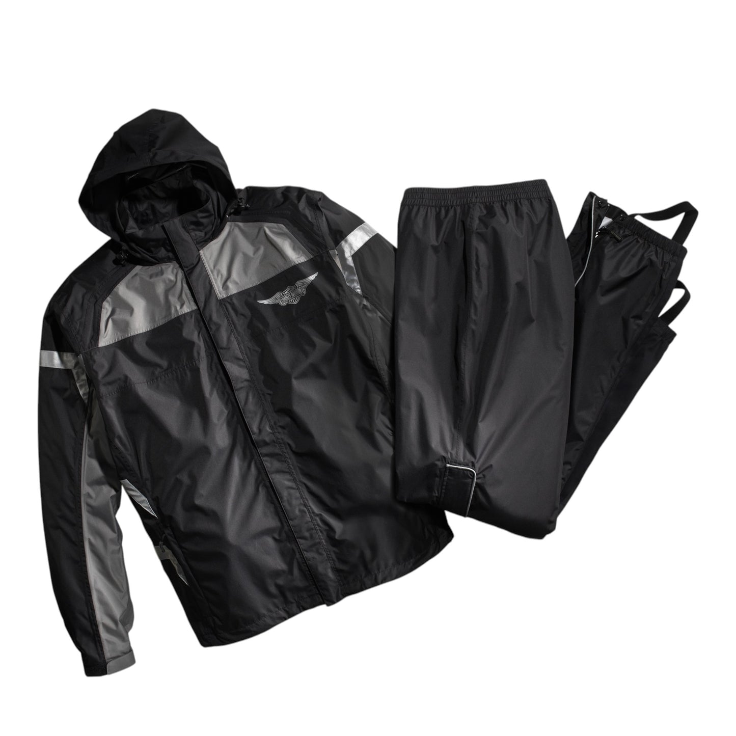 FULL SPEED REFLECTIVE RAINSUIT - BLACK/REFLECTIVE