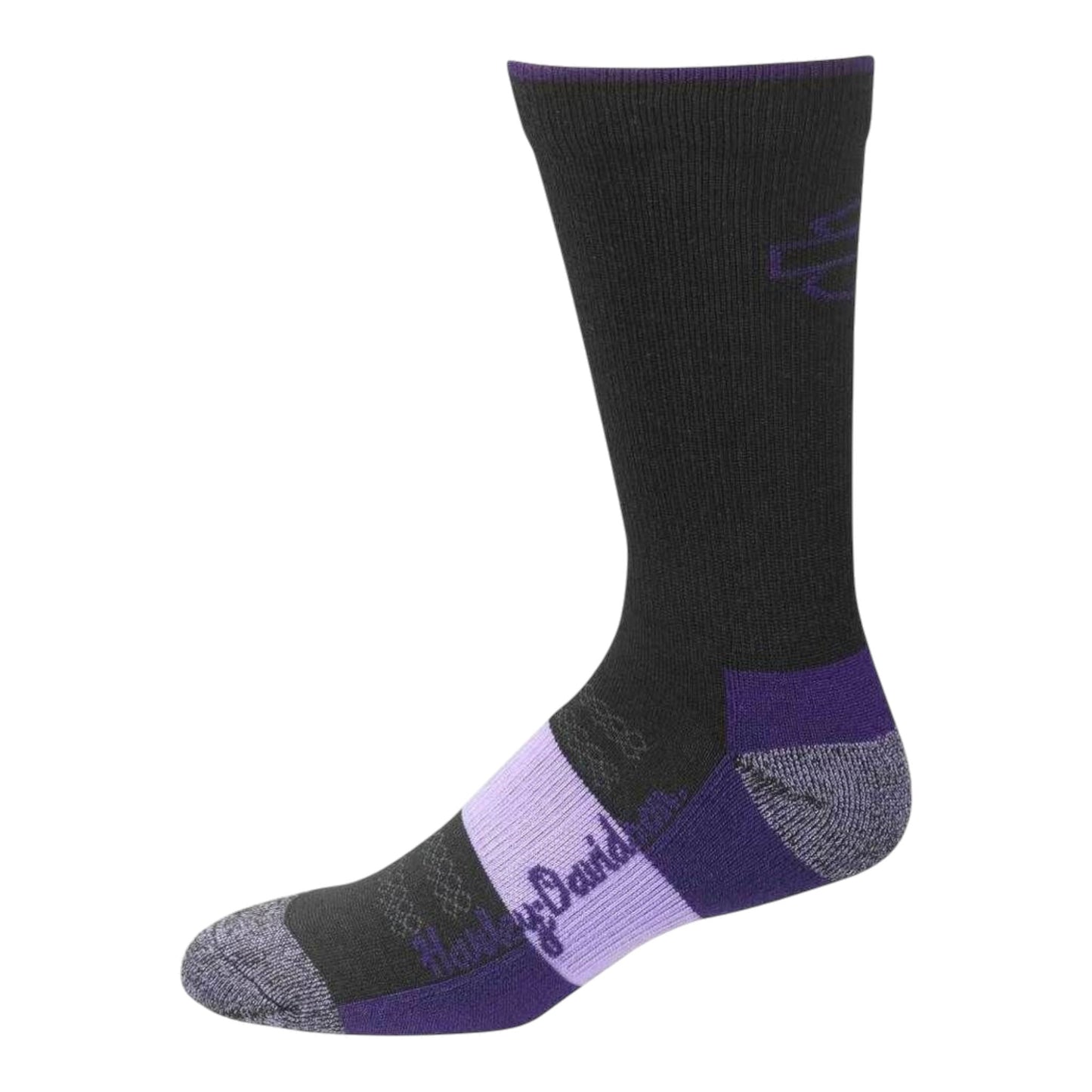 WOMEN'S ULTRA CUSHION RIDING SOCKS - BLACK/PURPLE
