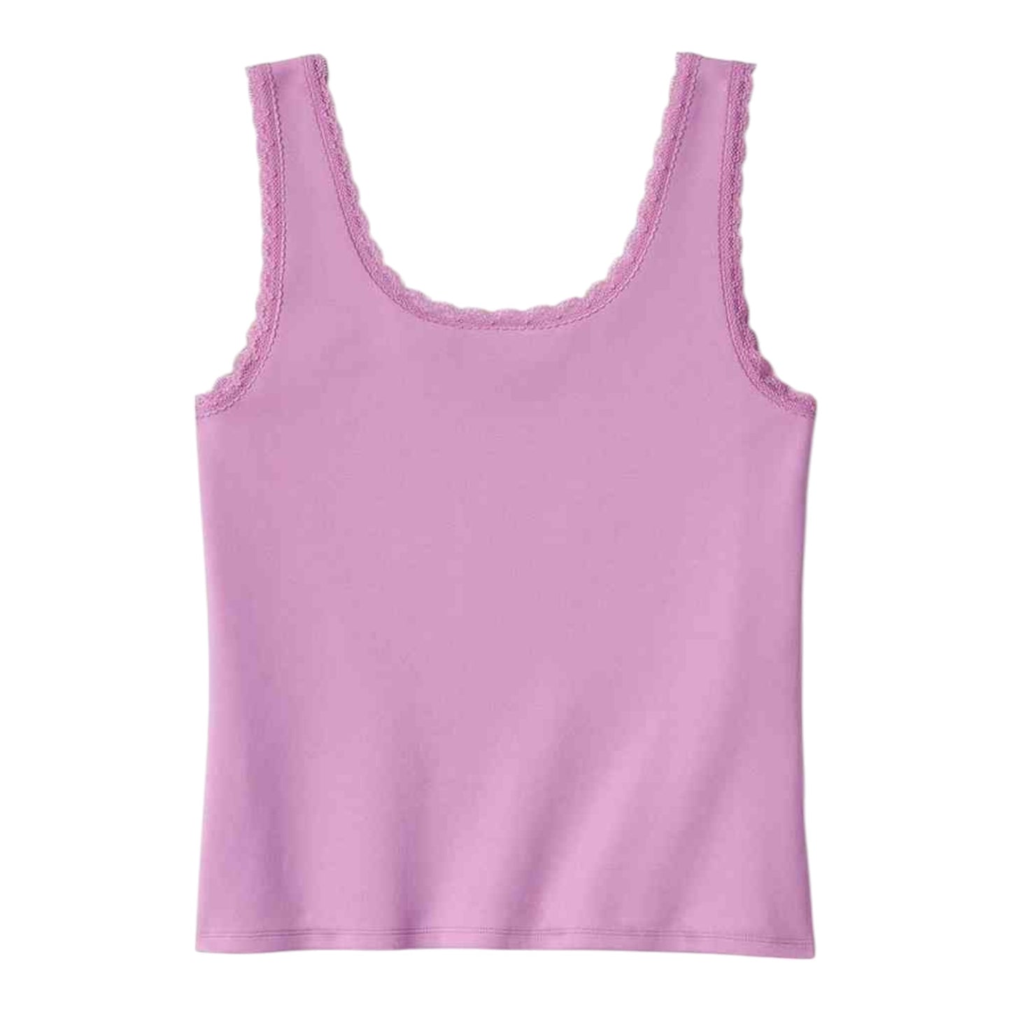 ROSE & THORN BLING LACE TRIM TANK - ORCHID