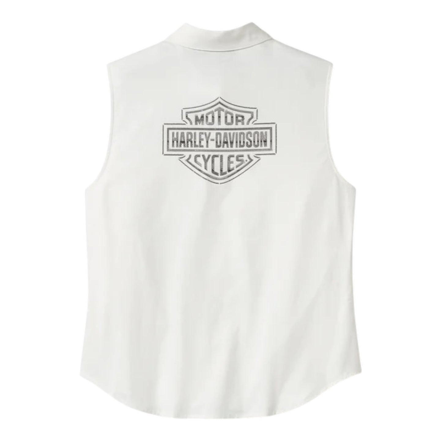 ESSENTIAL BLING BUTTON FRONT TANK - WHITE