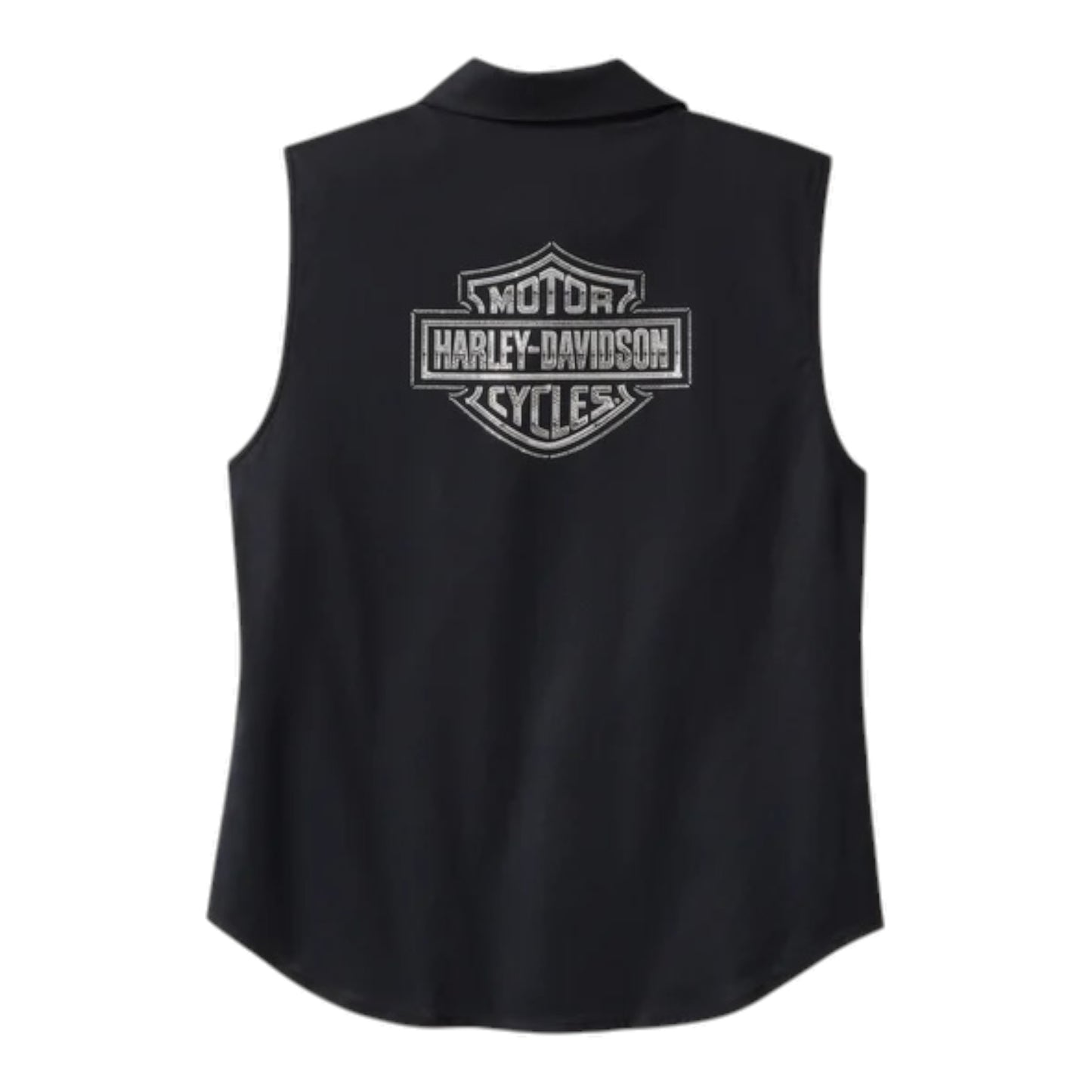 ESSENTIAL BLING BUTTON FRONT TANK - BLACK
