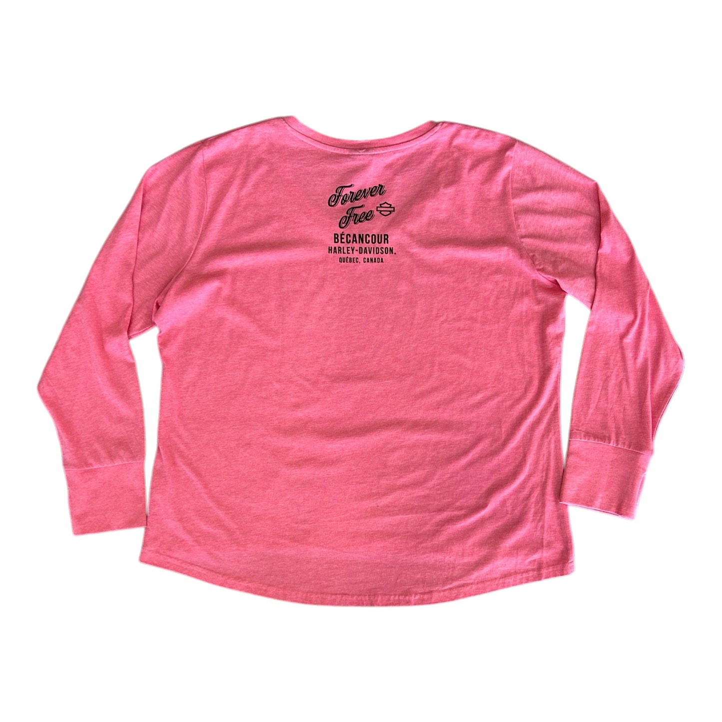 HD WORN TEXT LONG SLEEVE - PINK