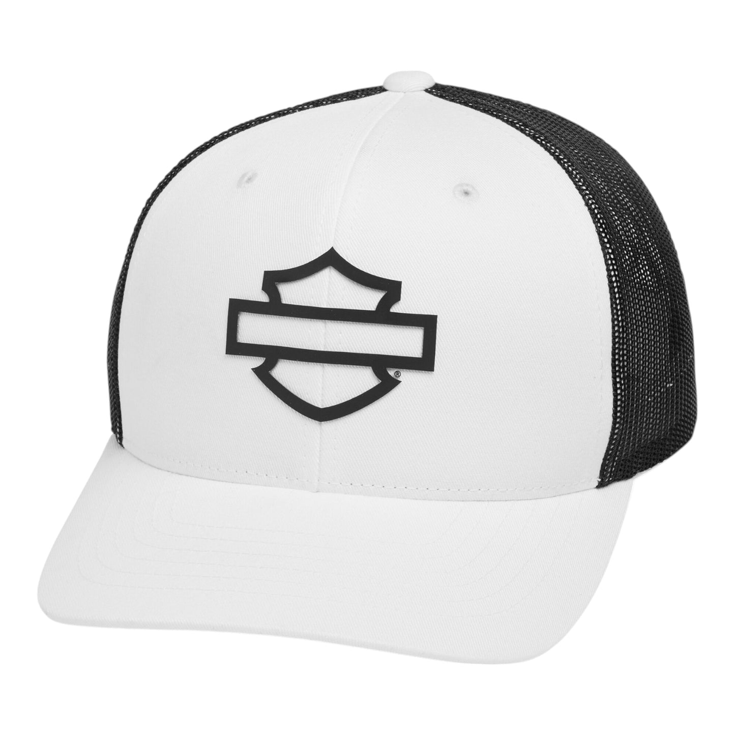 LOGO COLORBLOCK ADJUSTABLE TRUCKER CAP - WHITE