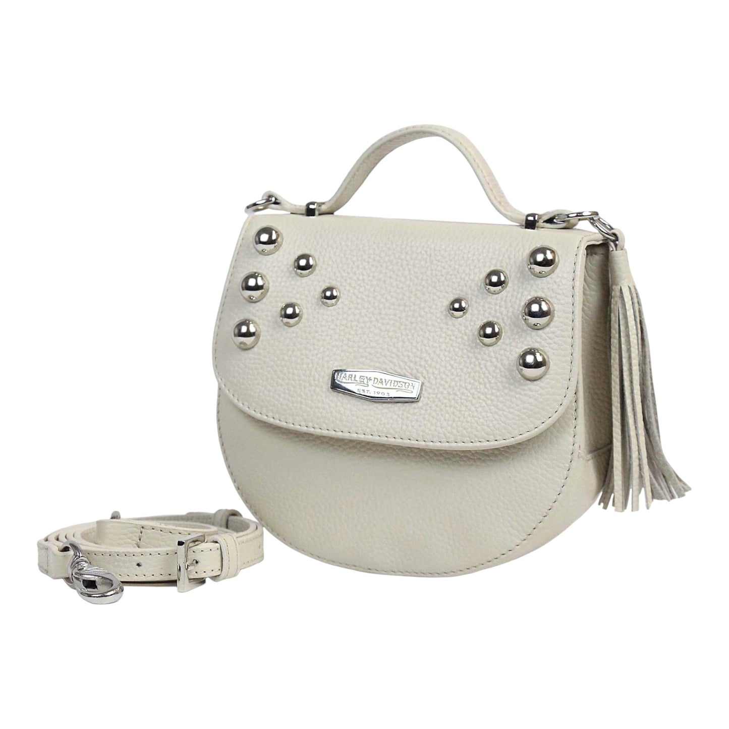 HEAVY METAL FLAPPED CROSSBODY - CREAM
