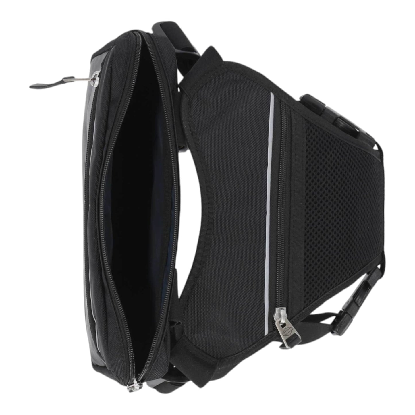CHEST PACK LEATHER CANVA - BLACK