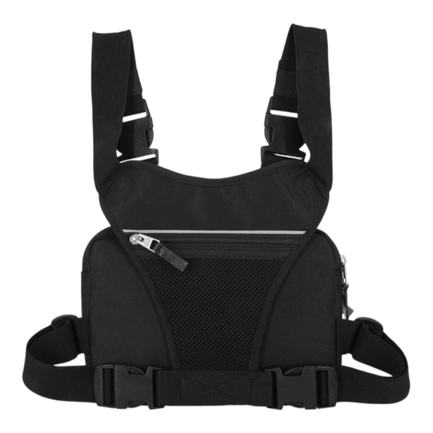 CHEST PACK LEATHER CANVA - BLACK