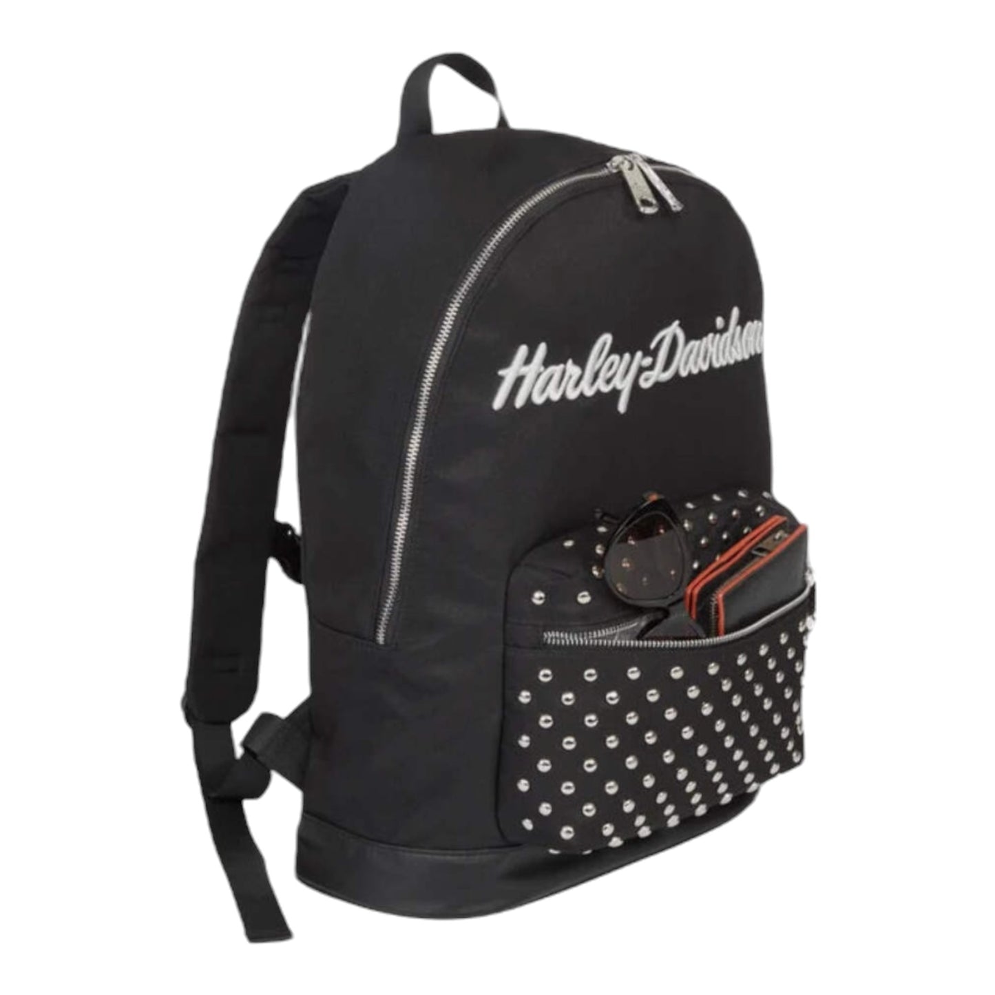 WOMEN'S CLASSIC BACKPACK WITH STUDS - BLACK