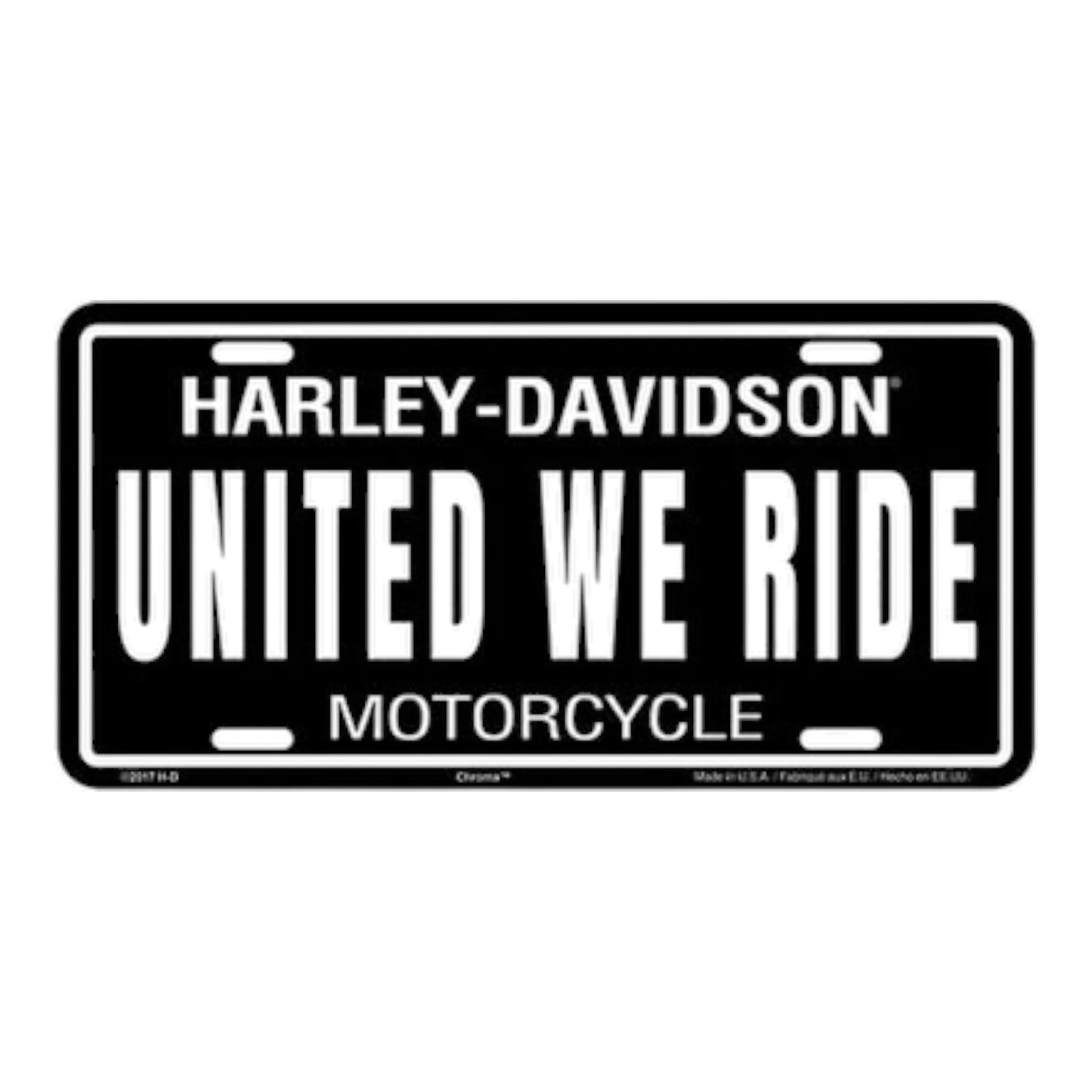 H-D UNITED WE RIDE LICENSE PLATE