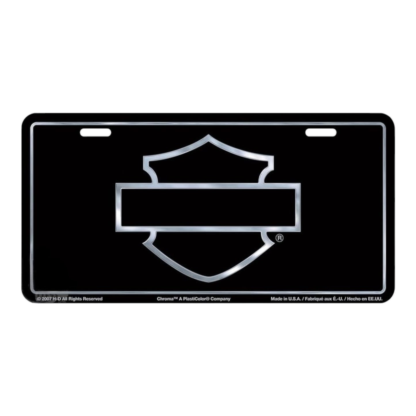 H-D SILVER SILHOUETTE B&S LICENSE PLATE