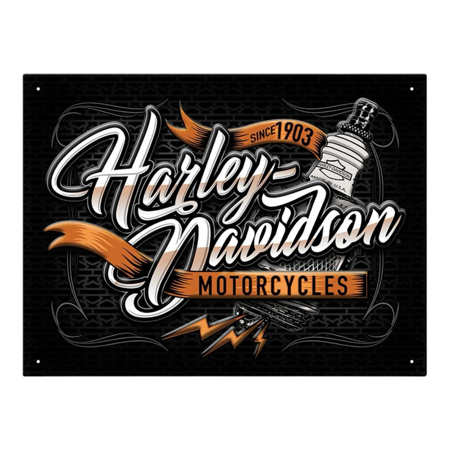 H-D SPARK PLUG TIN SIGN