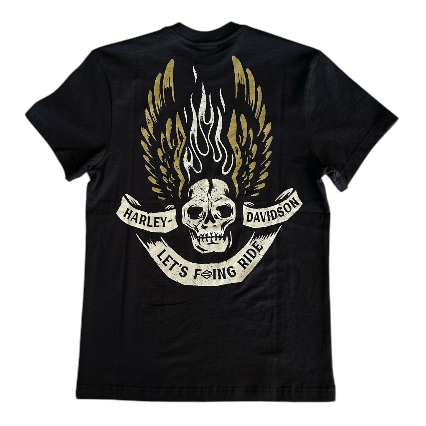 LET'S FUCKING RIDE EAGLE TEE - BLACK/GOLD
