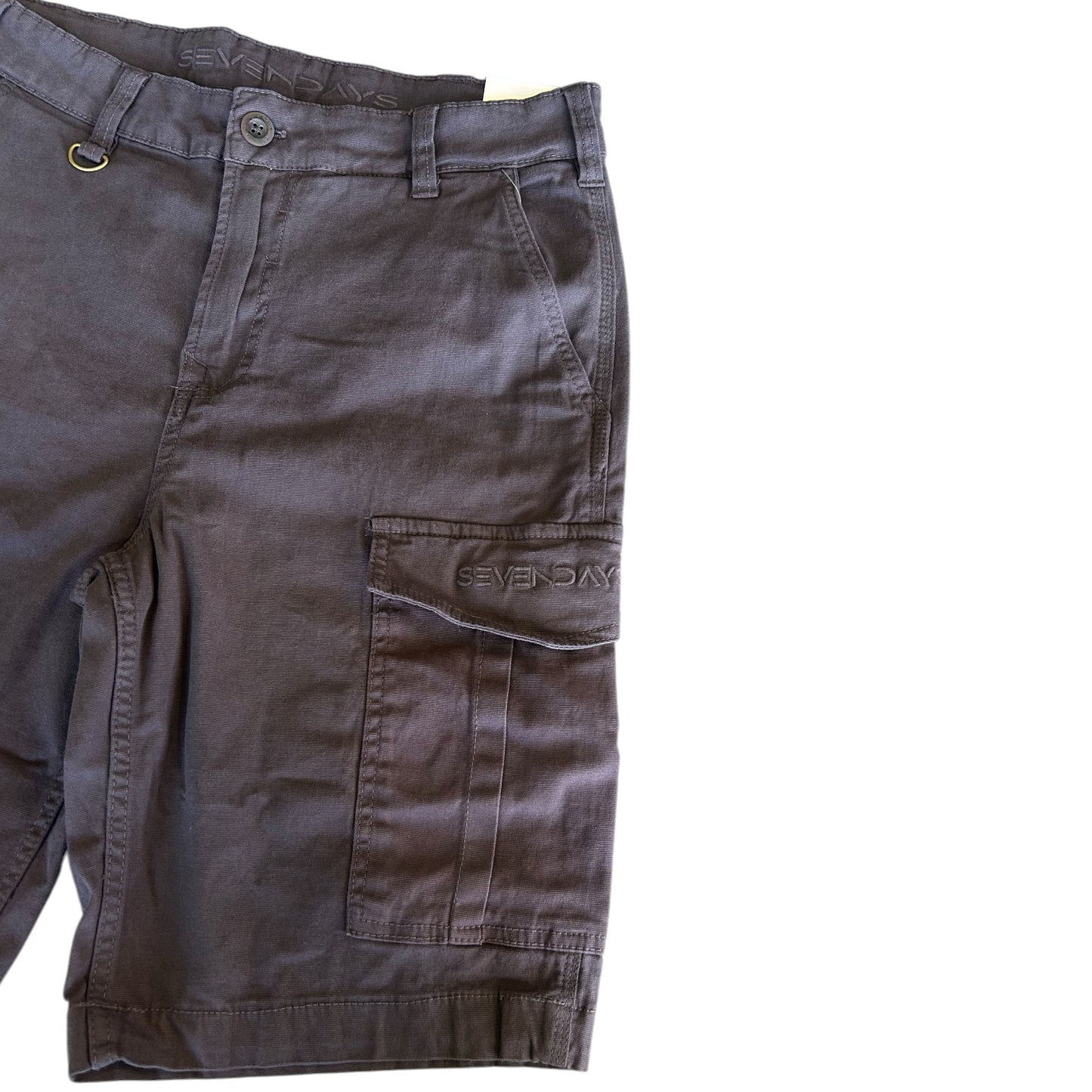 MEN'S CANVAS CARGO SHORTS - CHARCOAL GREY