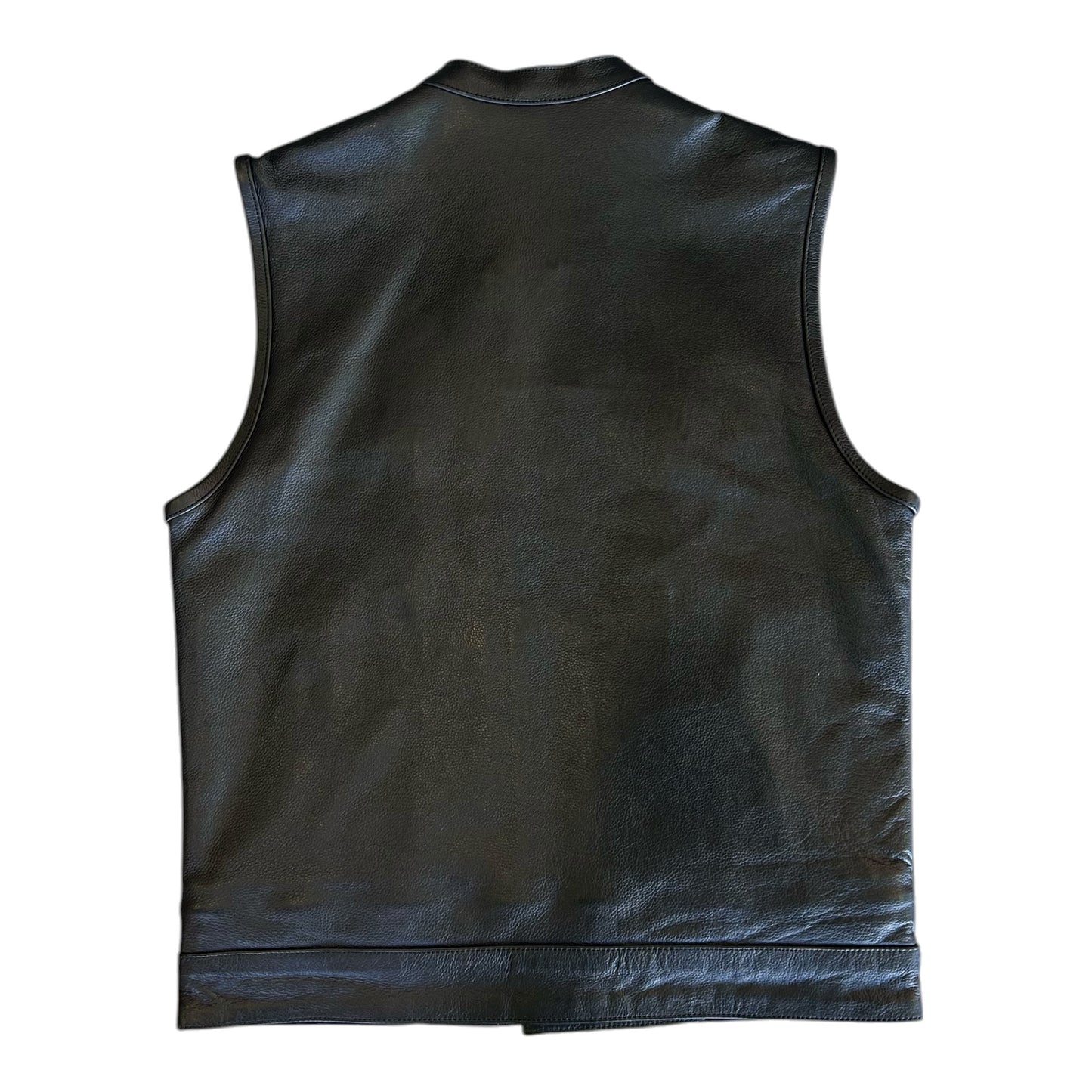 MEN'S COWHIDE LEATHER CLUB VEST - BLACK