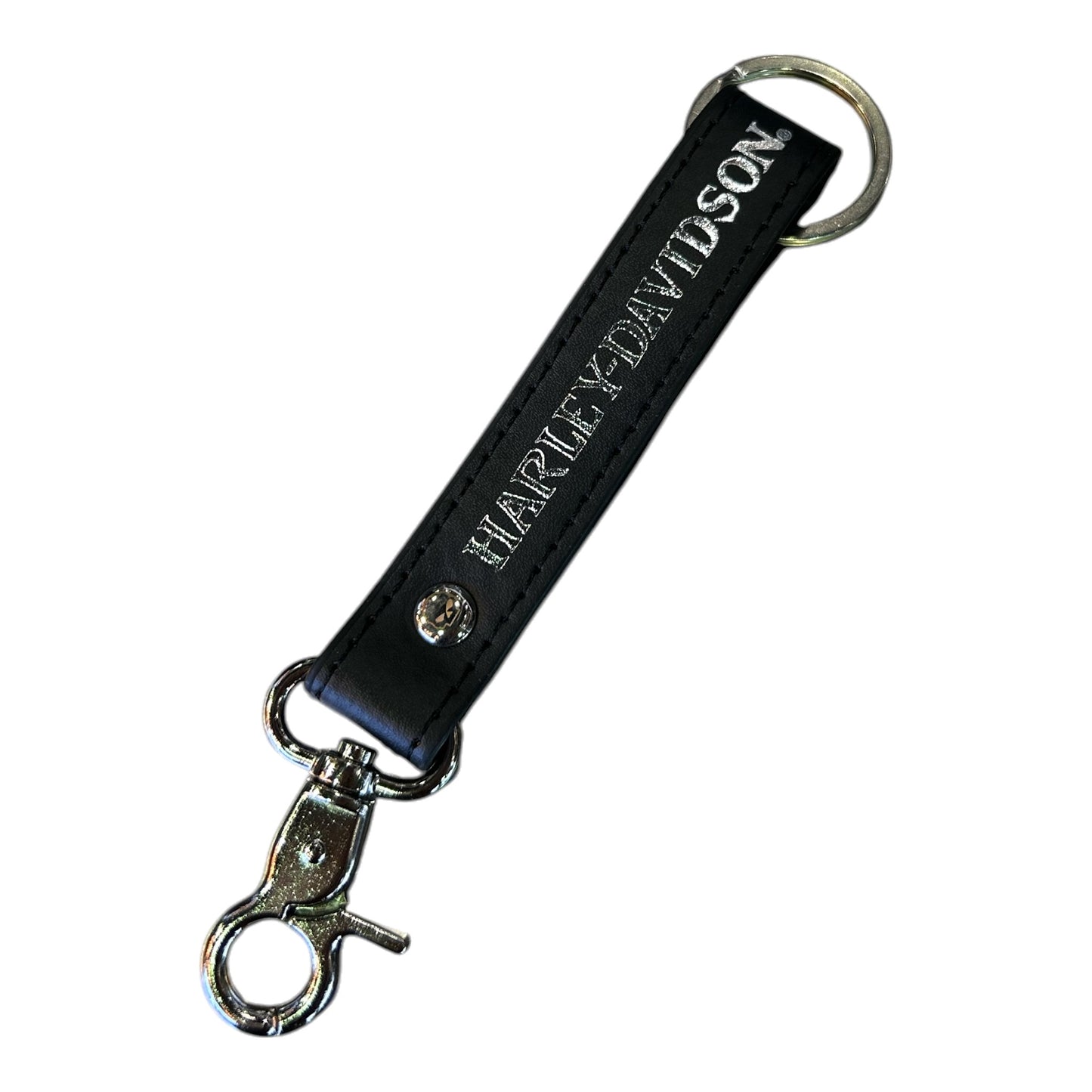 HD KEYCHAIN SKULL BLACK VINYL STRAP