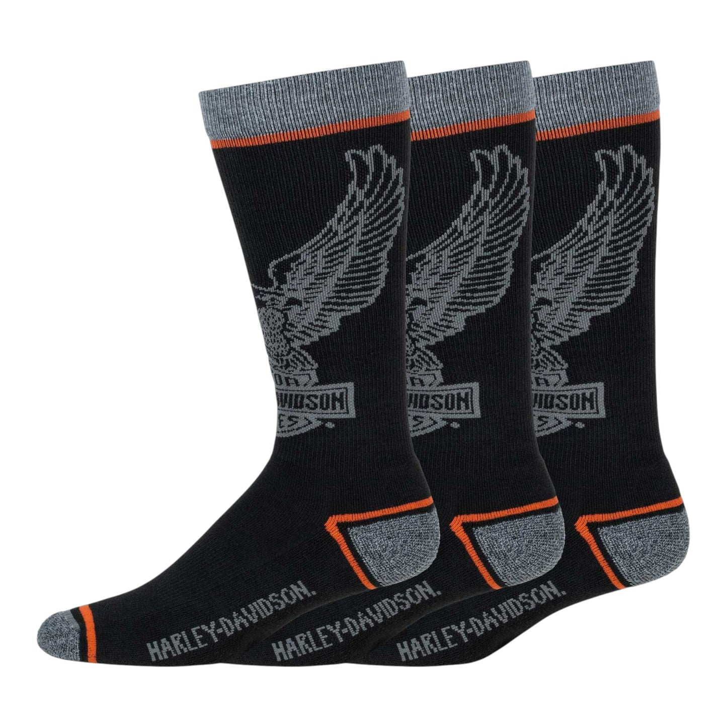 3PK MEN'S EAGLE LOGO MID-CALF WICKING RIDING SOCKS