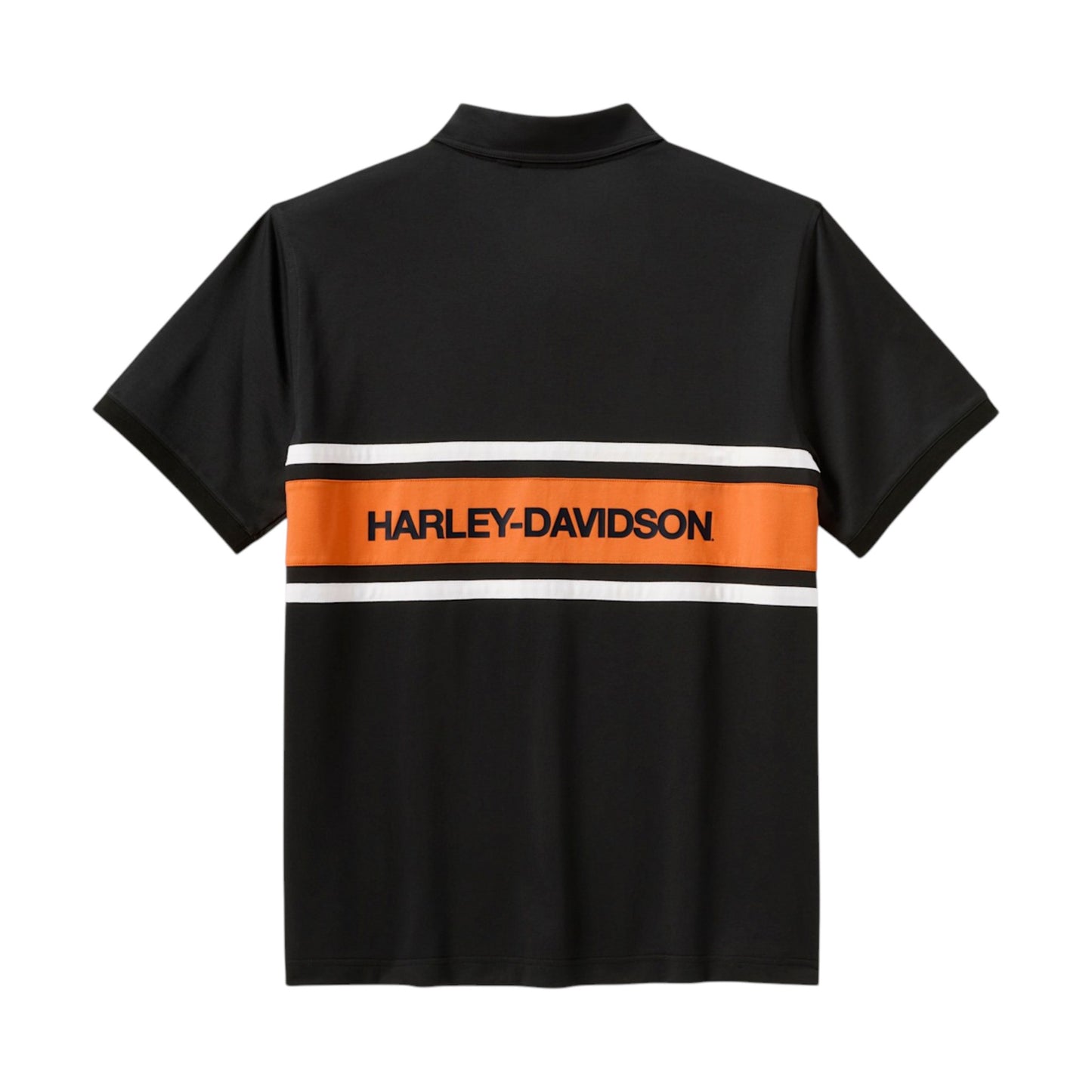 H-D TECH COOLMAX POLO - BLACK/ORANGE